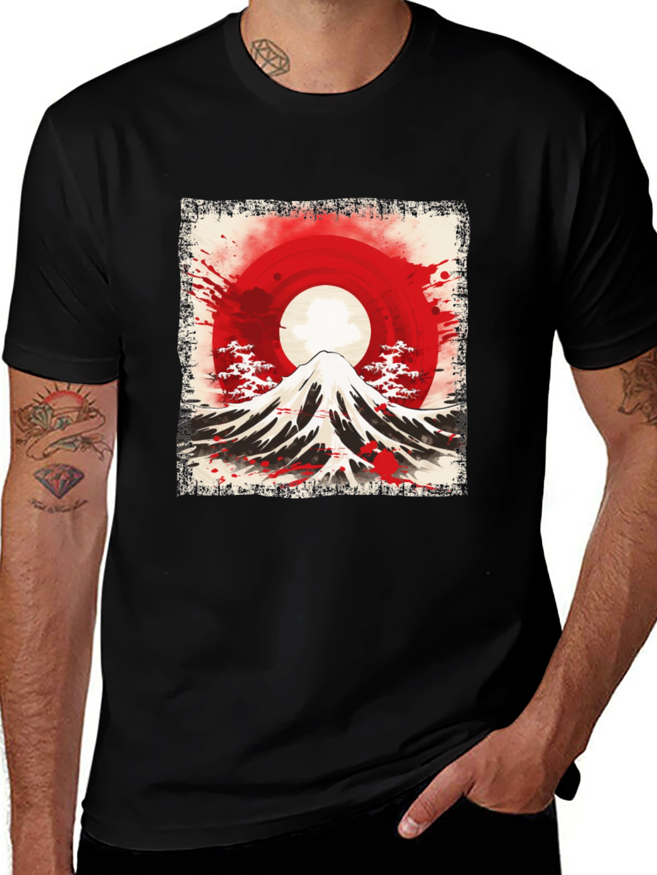 Variant 16 of Mount Fuji Graphic Print T-Shirt - Black