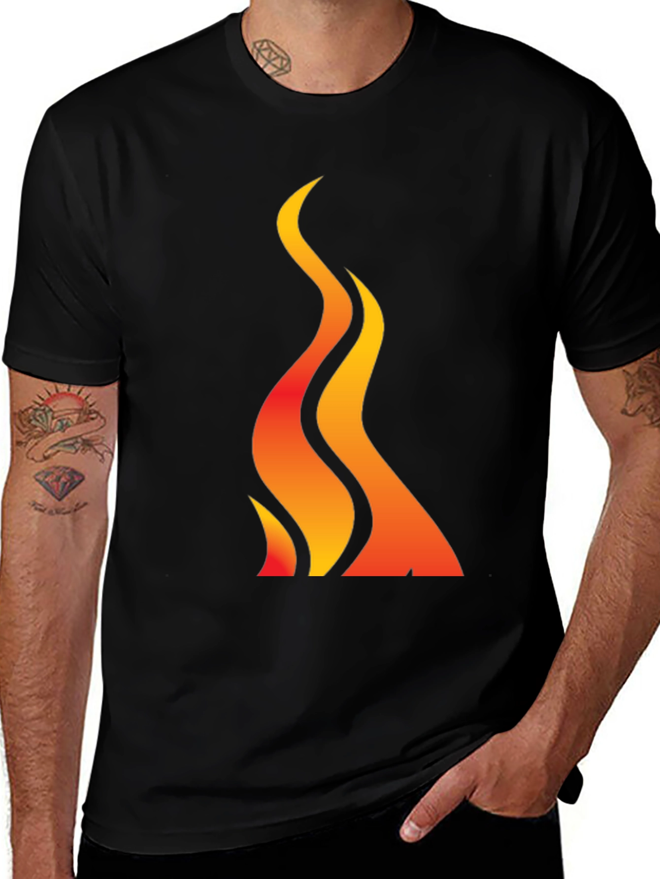 Black Flame Graphic Black T-Shirt main image