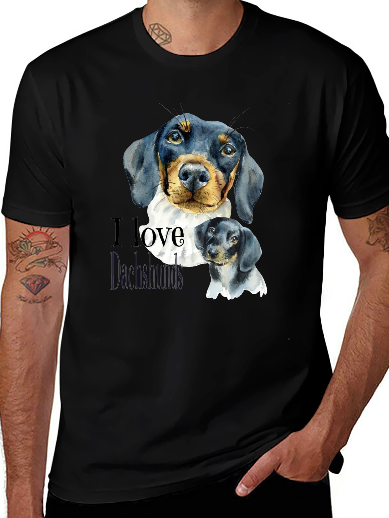 Variant 11 of I Love Dachshunds Graphic T-Shirt