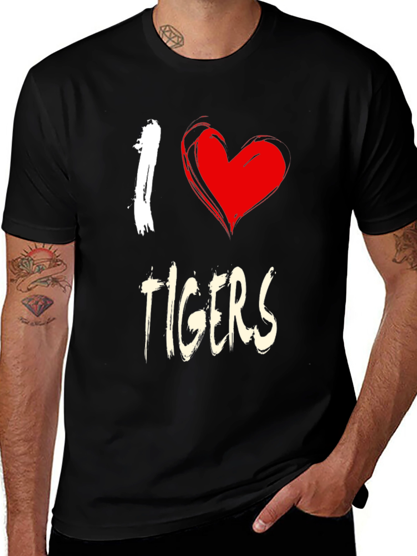 I Heart Tigers Graphic Tee - Unisex Cotton T-Shirt