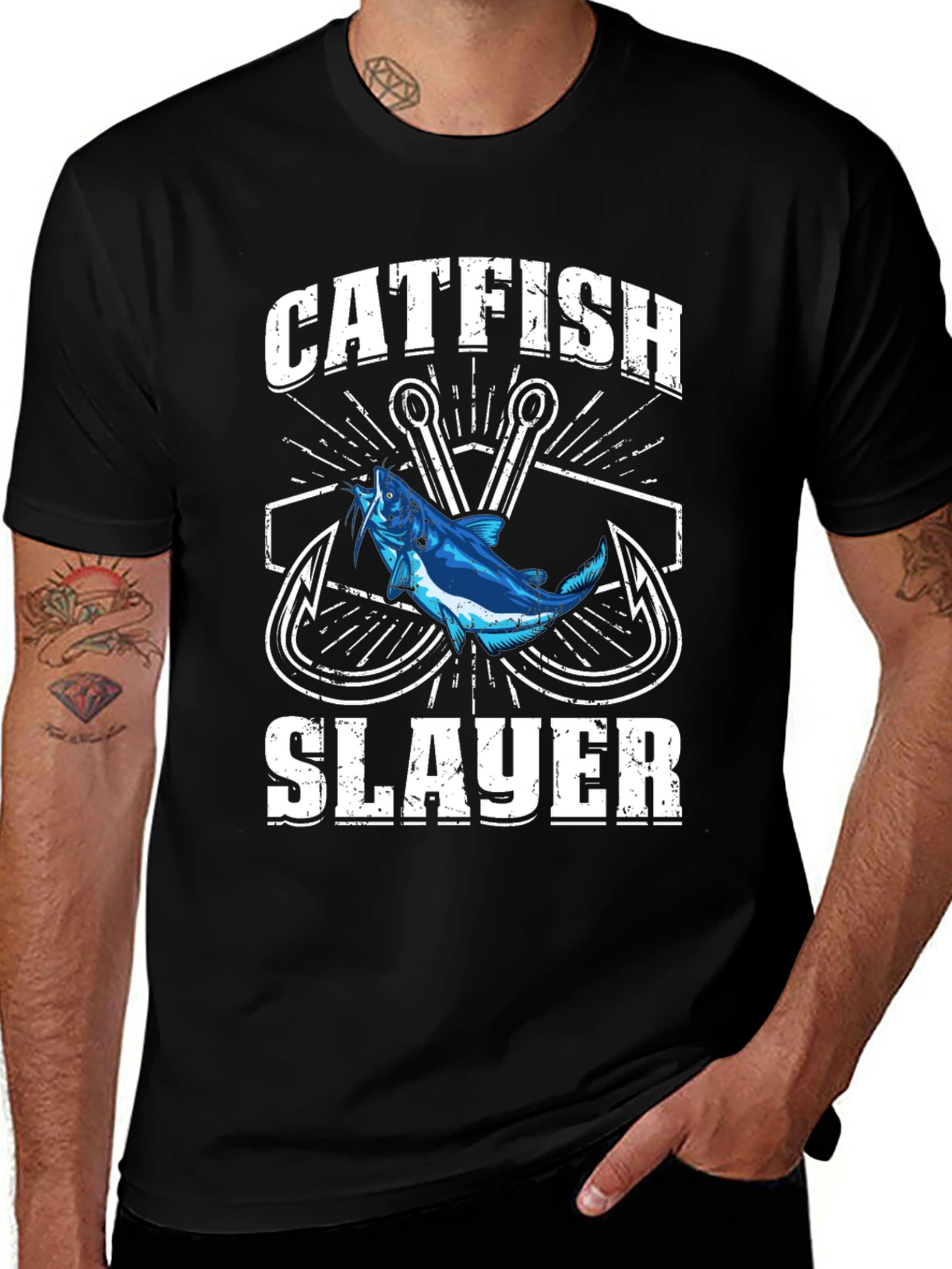 Variant 16 of Catfish Slayer Graphic Tee - Fishing Shirt