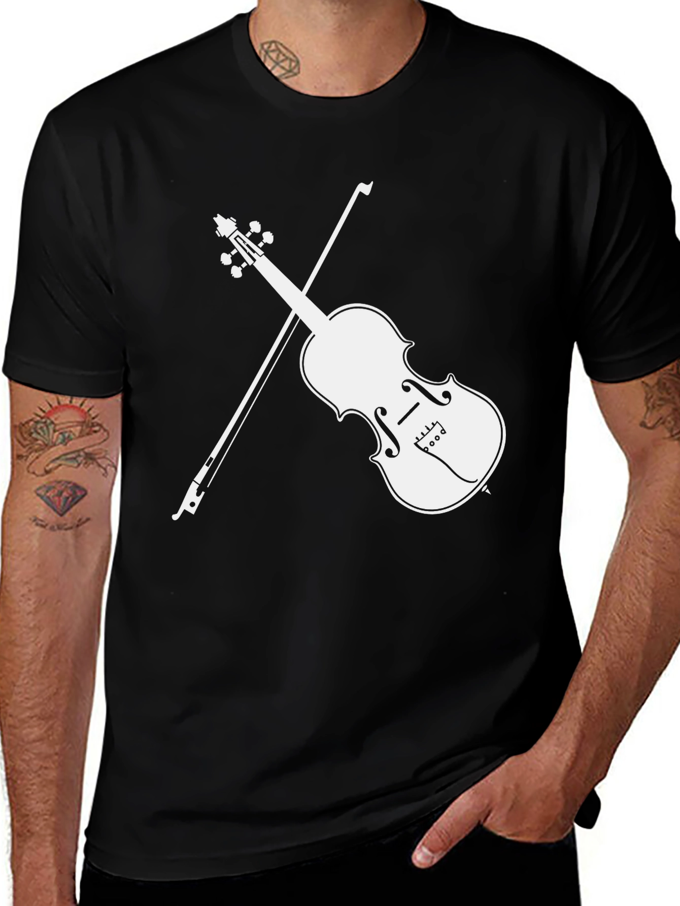 Variant 12 of Violin Graphic Tee - Music Lover's T-Shirt