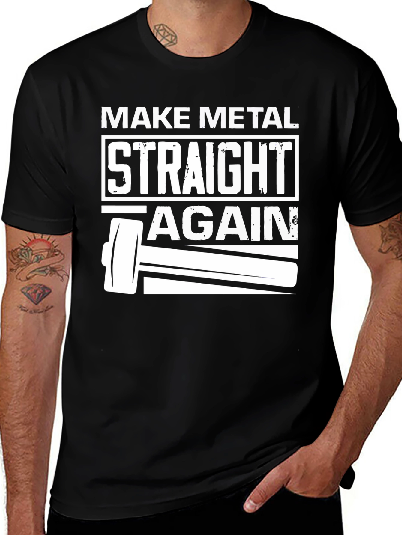 Variant 24 of Make Metal Straight Again T-Shirt - Black
