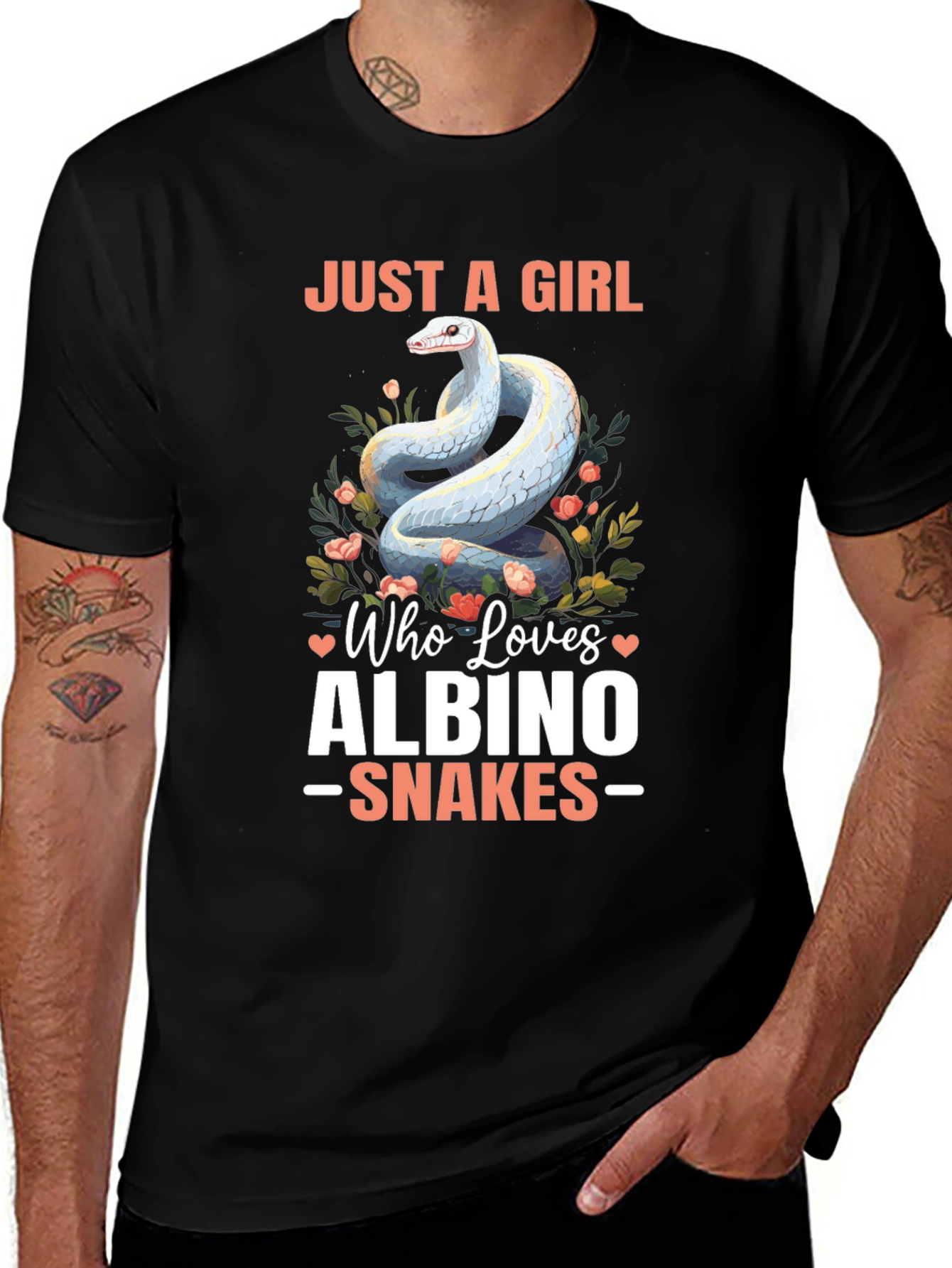 Variant 4 of Girl Loves Albino Snakes Graphic Tee