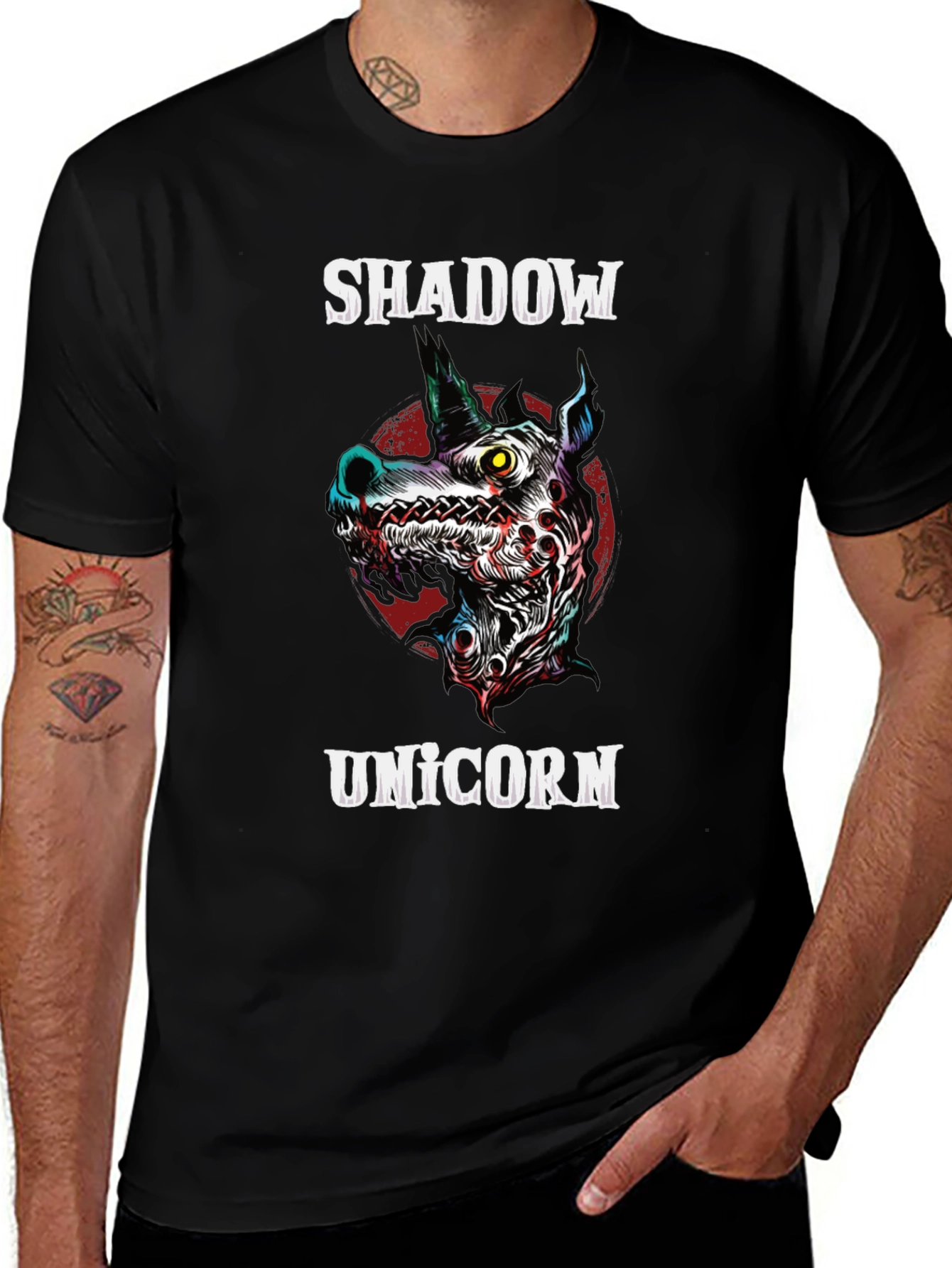 Variant 3 of Shadow Unicorn Graphic Tee - Black