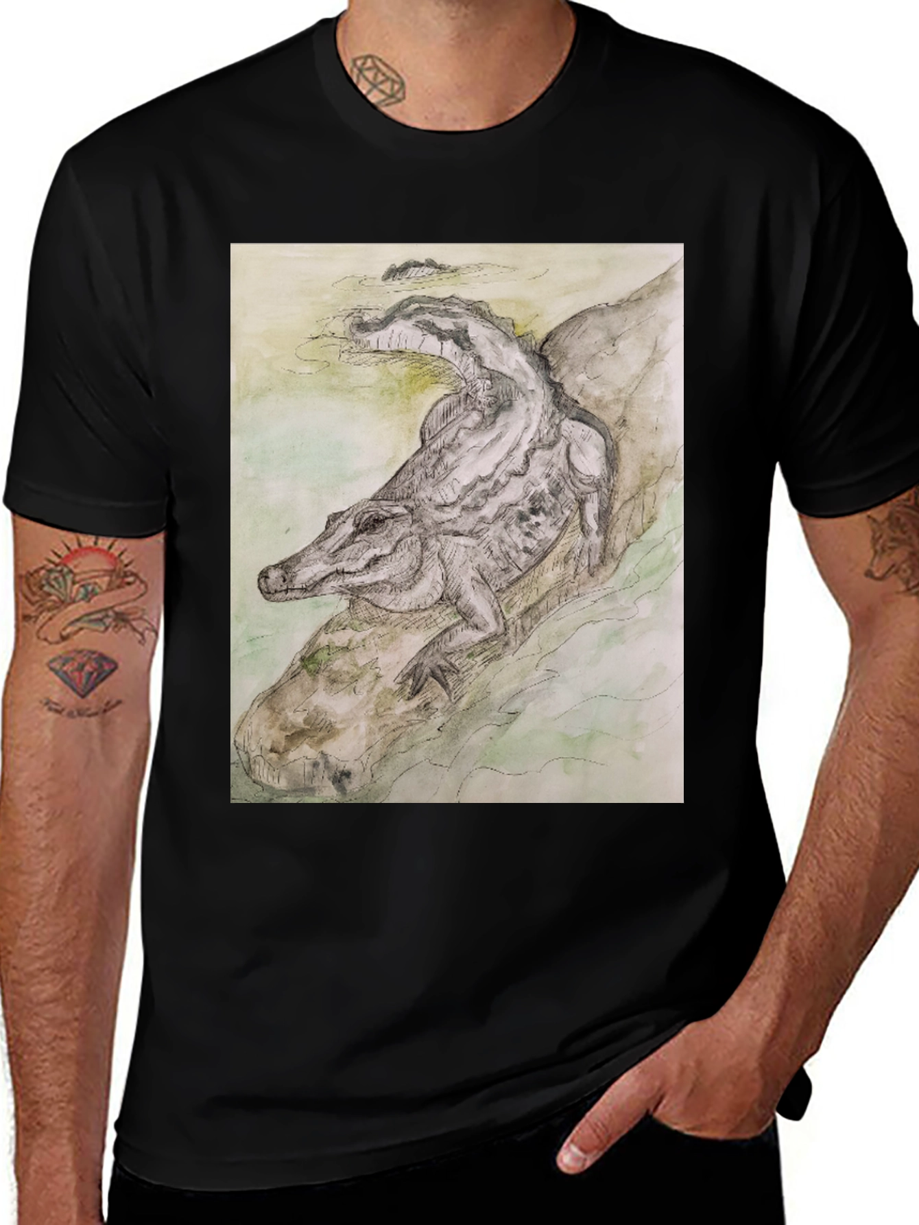 Variant 18 of Alligator Graphic Tee - Unique Reptile Design