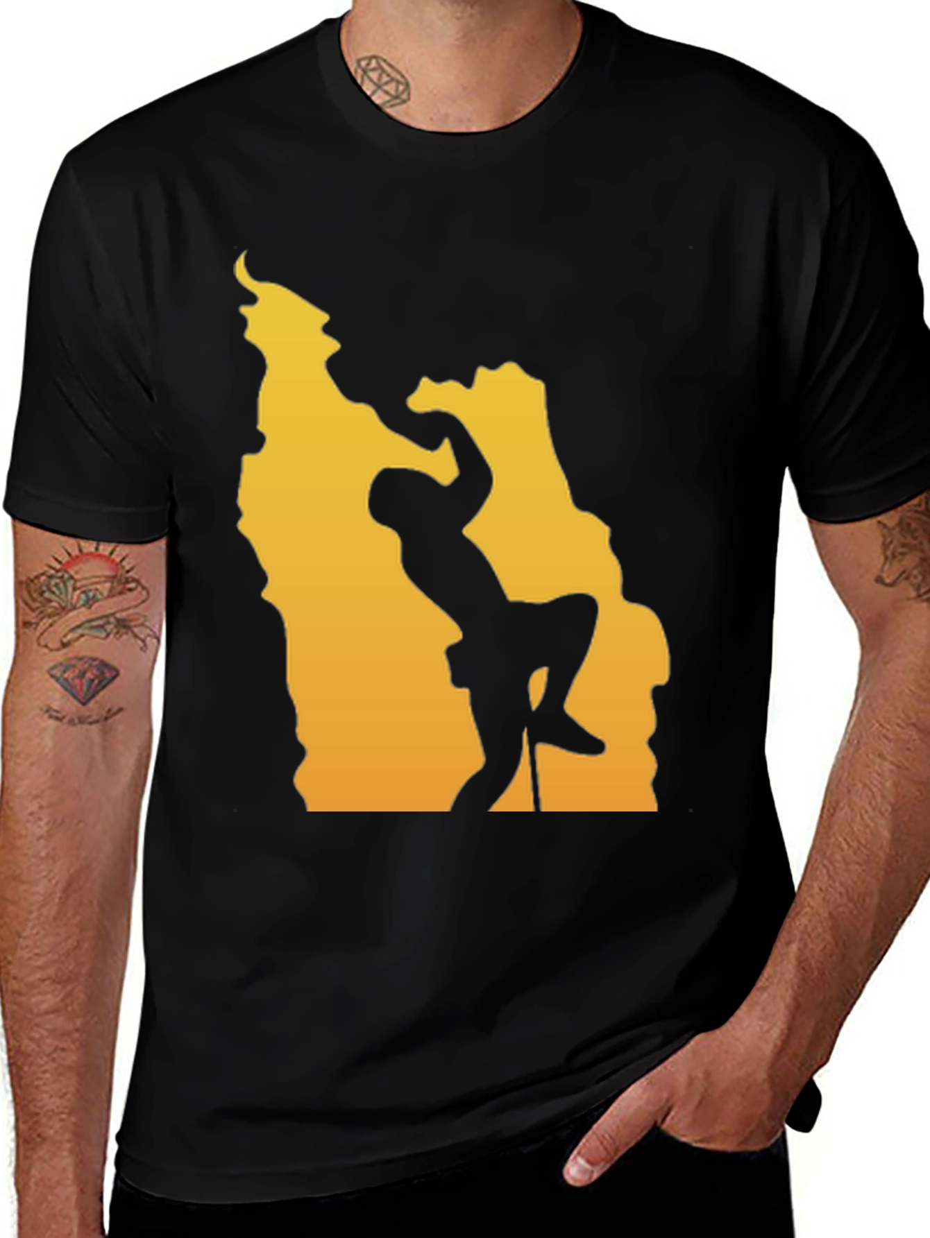 Variant 6 of Climbing Graphic Tee - Black