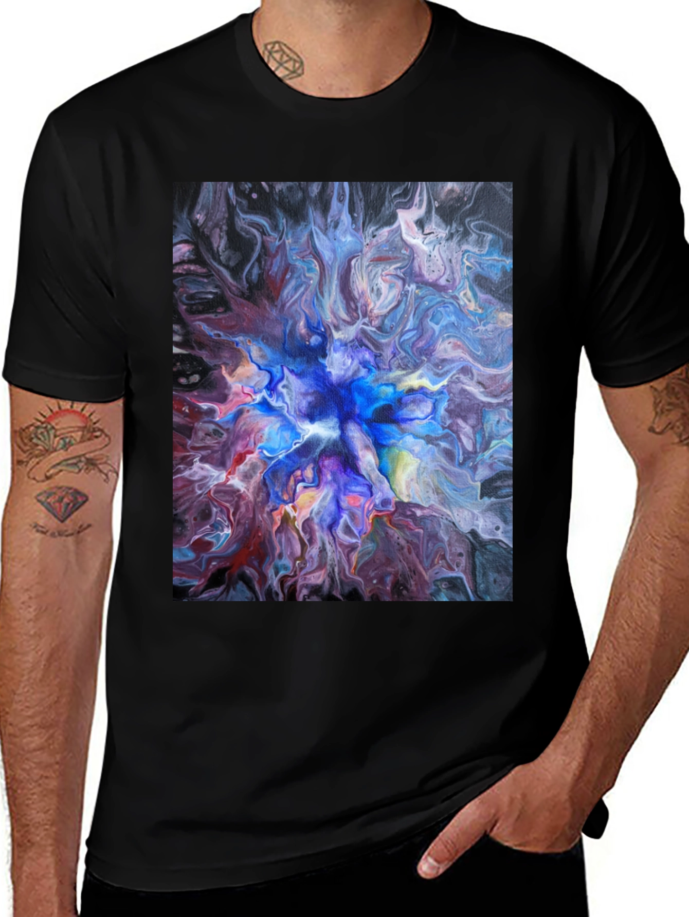 Abstract Swirl T-Shirt - Artistic Fluid Design
