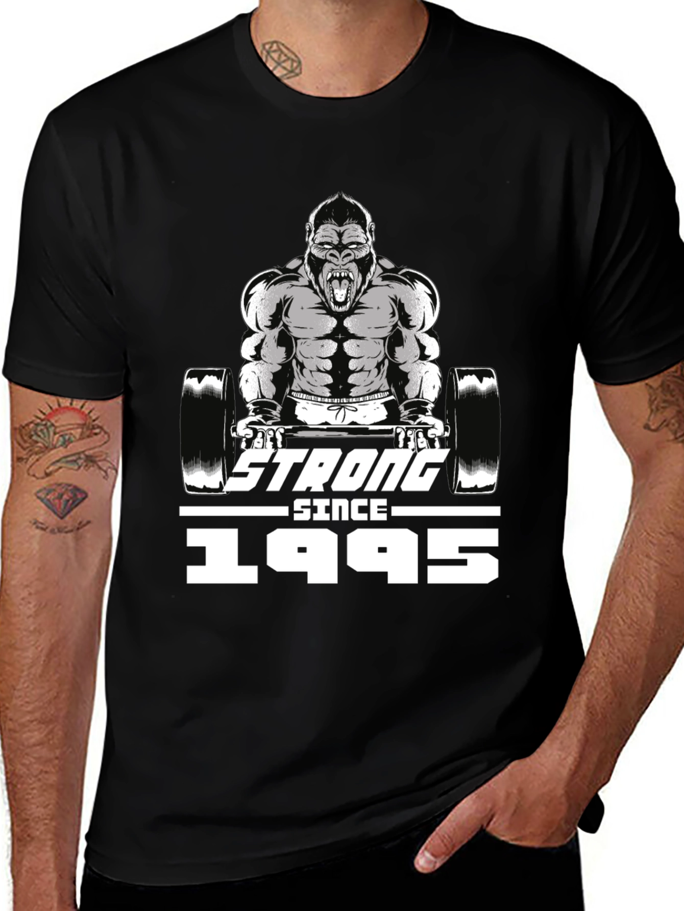 Variant 13 of Strong Since 1995 Gorilla Barbell T-Shirt