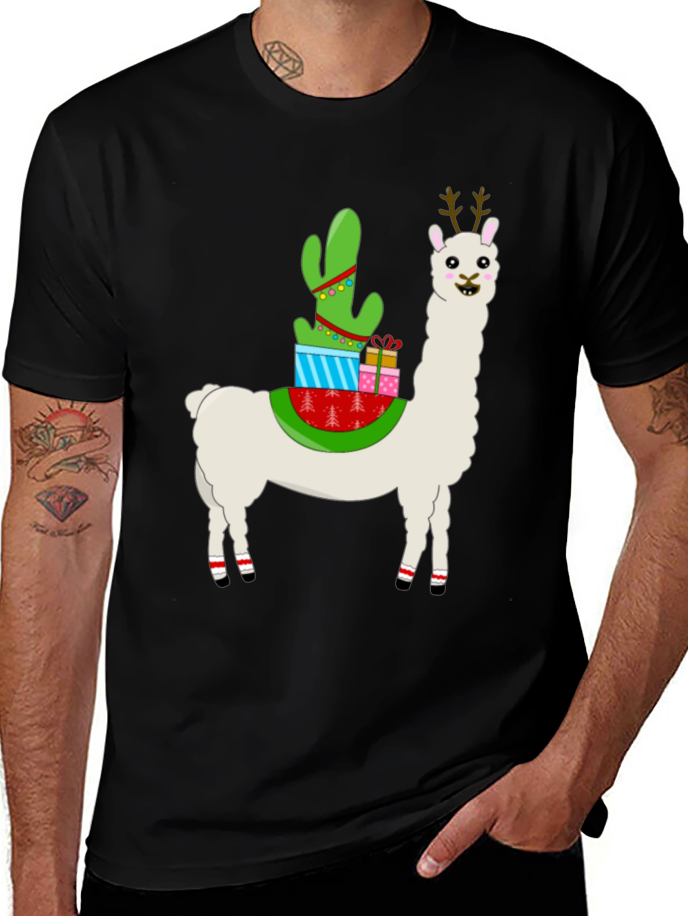 Variant 23 of Festive Llama Graphic Tee