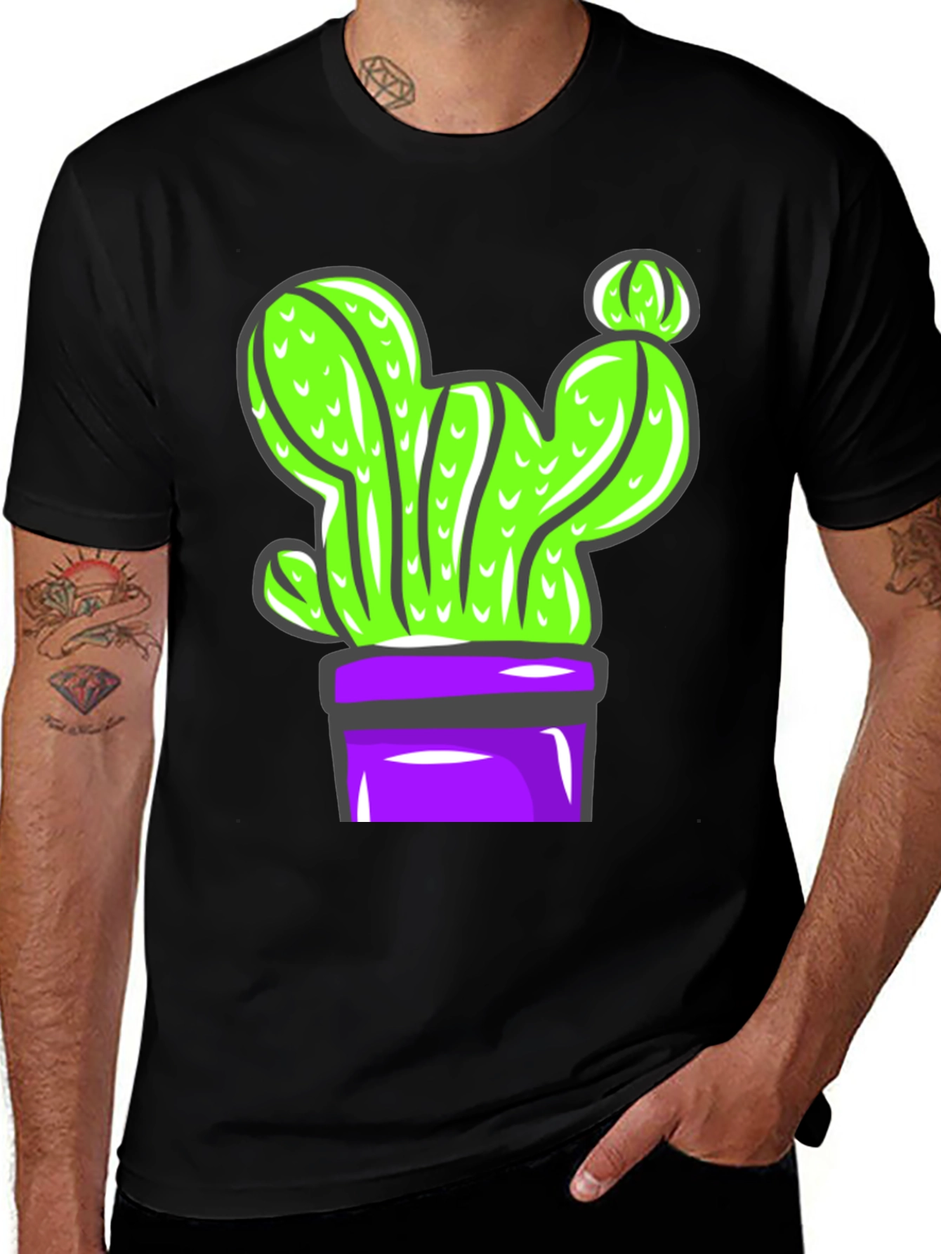 Variant 2 of Cactus Graphic Tee - Potted Plant Design