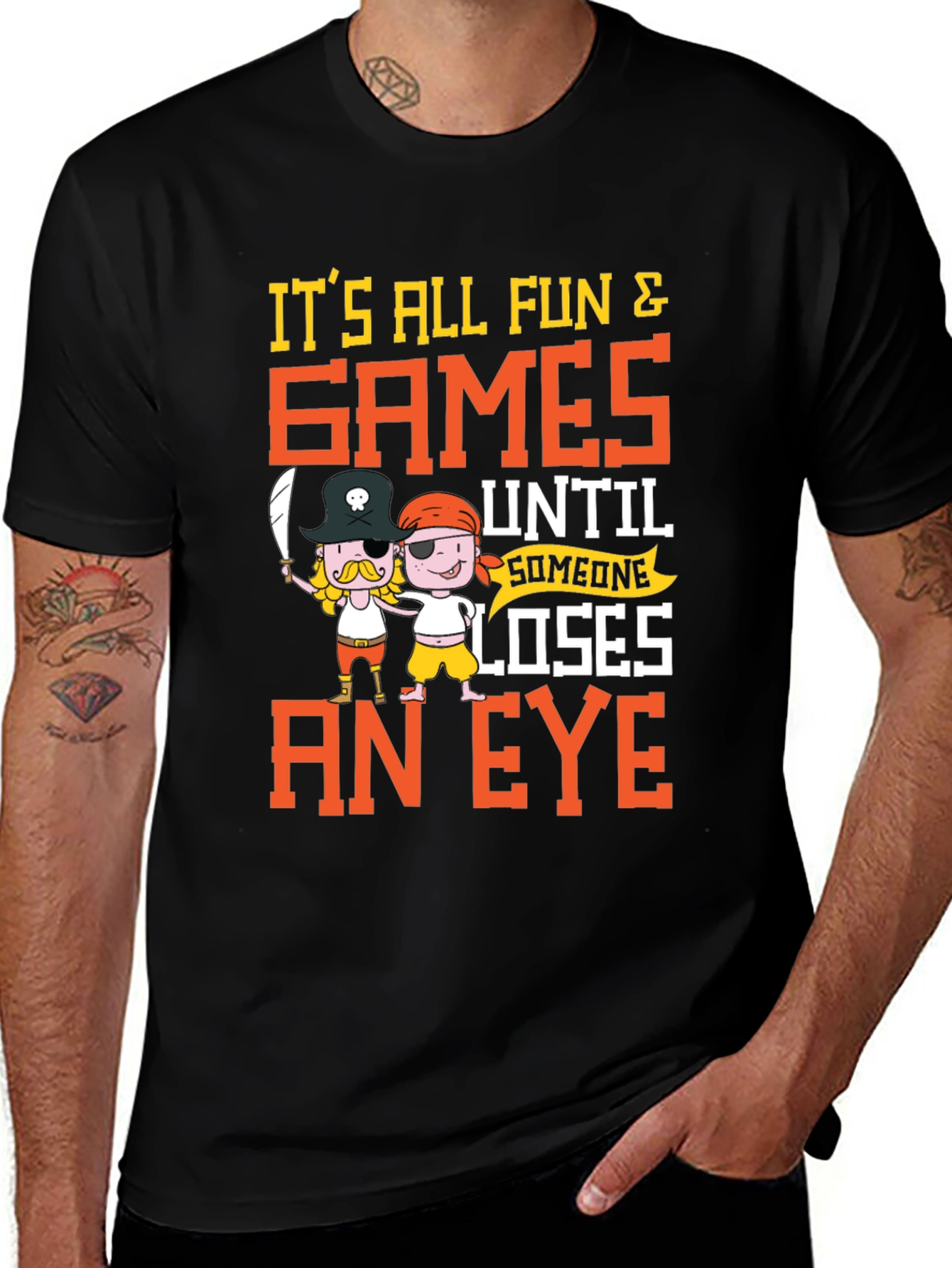 Variant 8 of It's All Fun & Games T-Shirt Pirate Cartoon