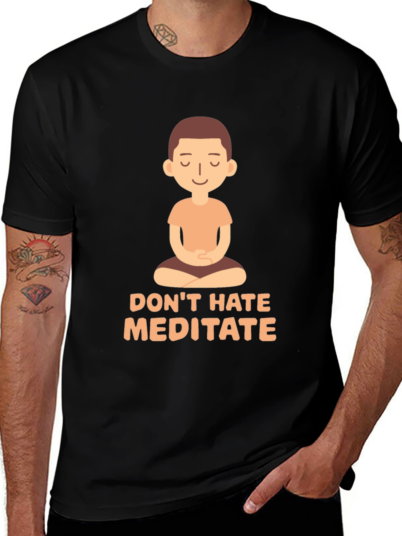 Variant 19 of Don't Hate Meditate T-Shirt - Black