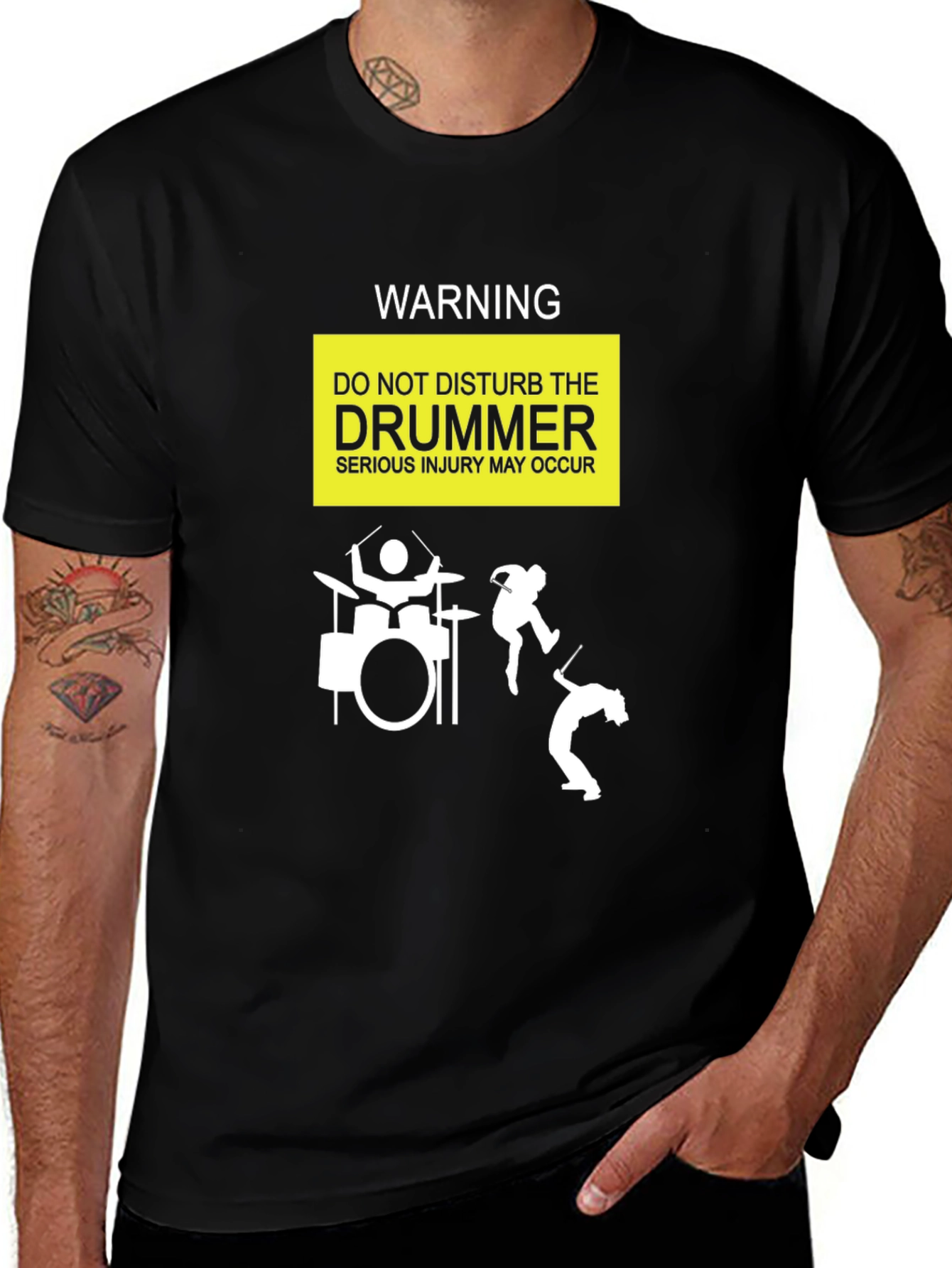 Variant 4 of Warning Drummer T-Shirt: Serious Injury May Occur