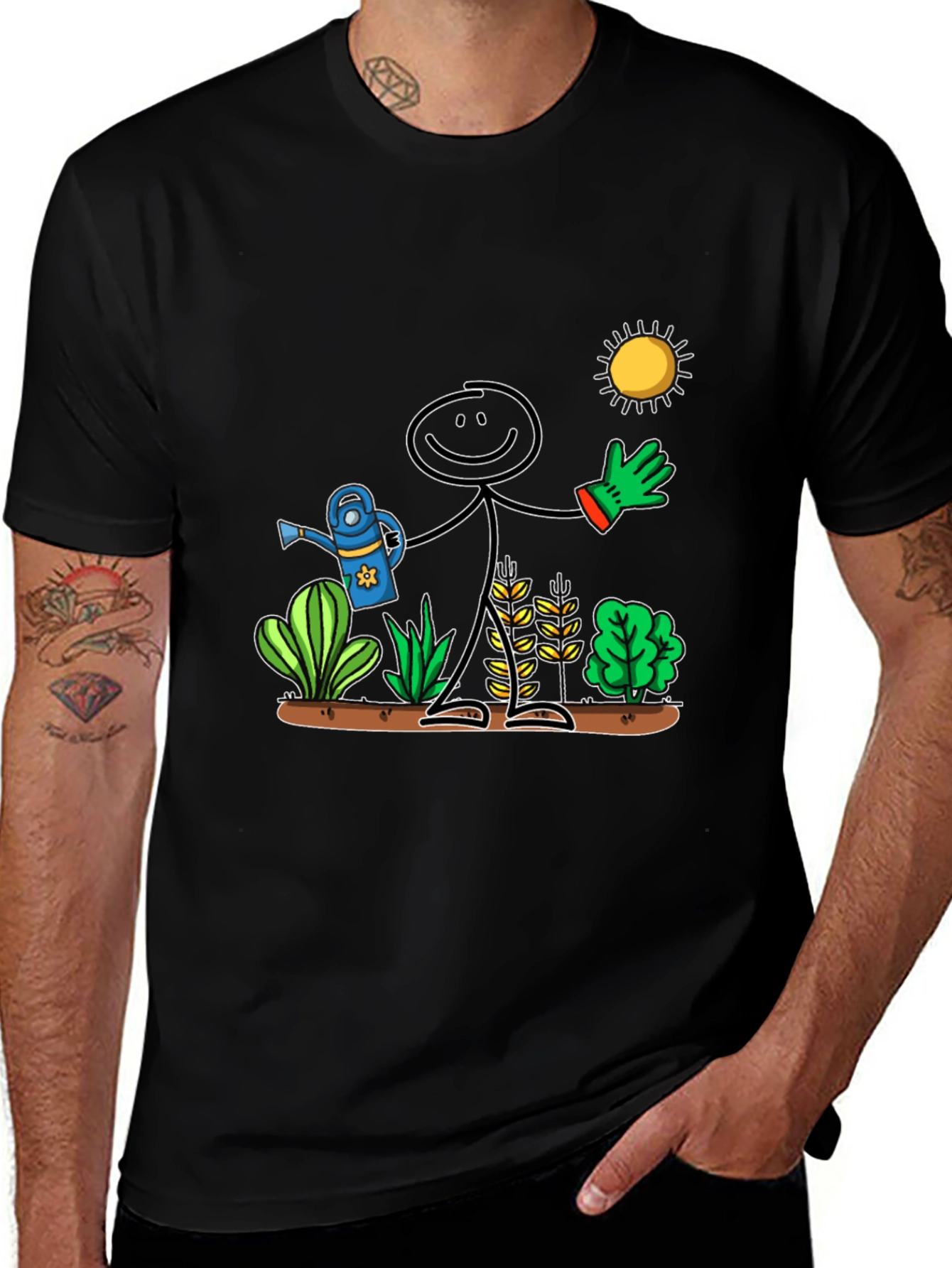 Variant 4 of Gardener Stick Figure Graphic Tee
