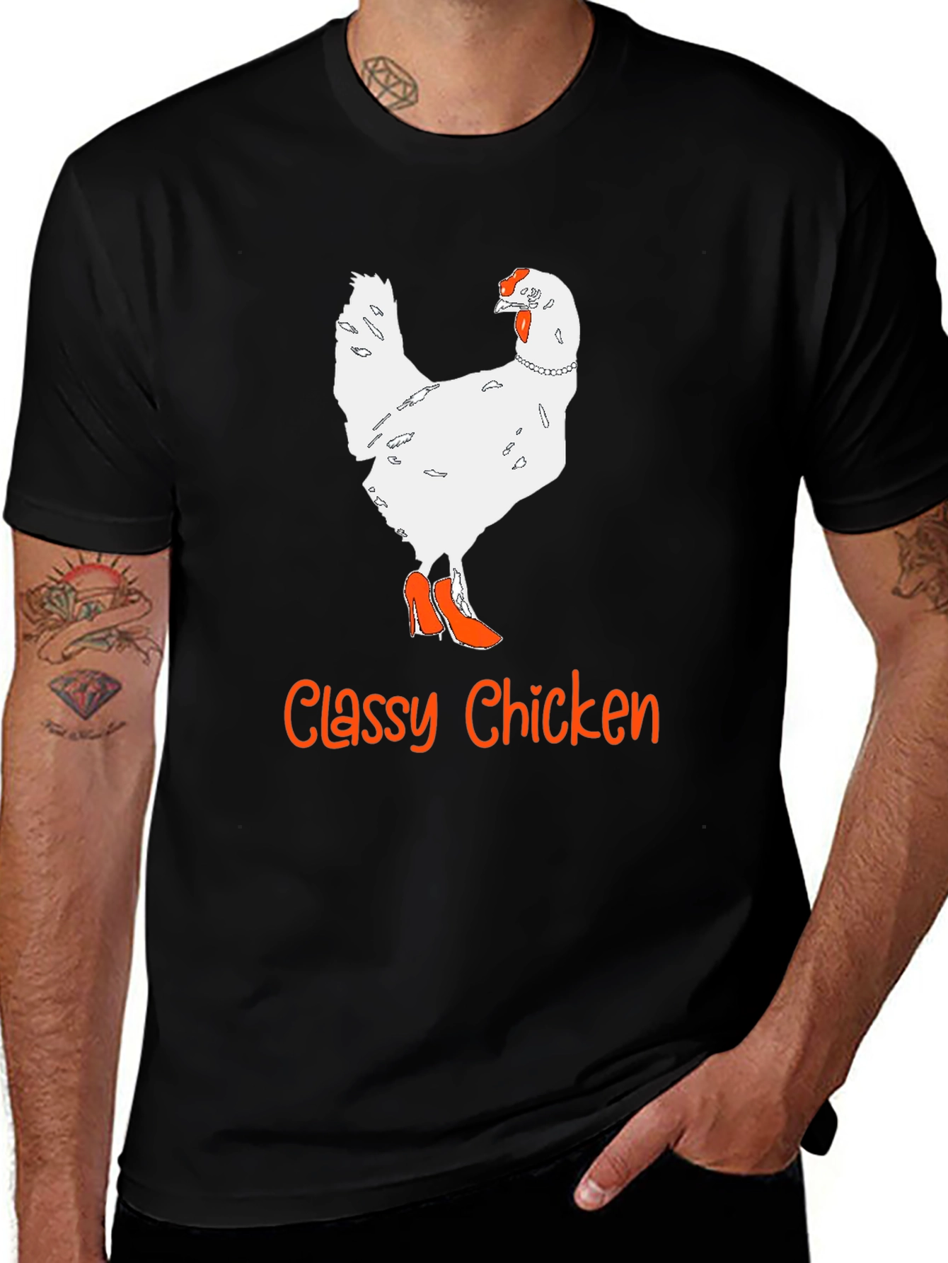 Variant 9 of Classy Chicken T-Shirt - Novelty Animal Graphic Tee