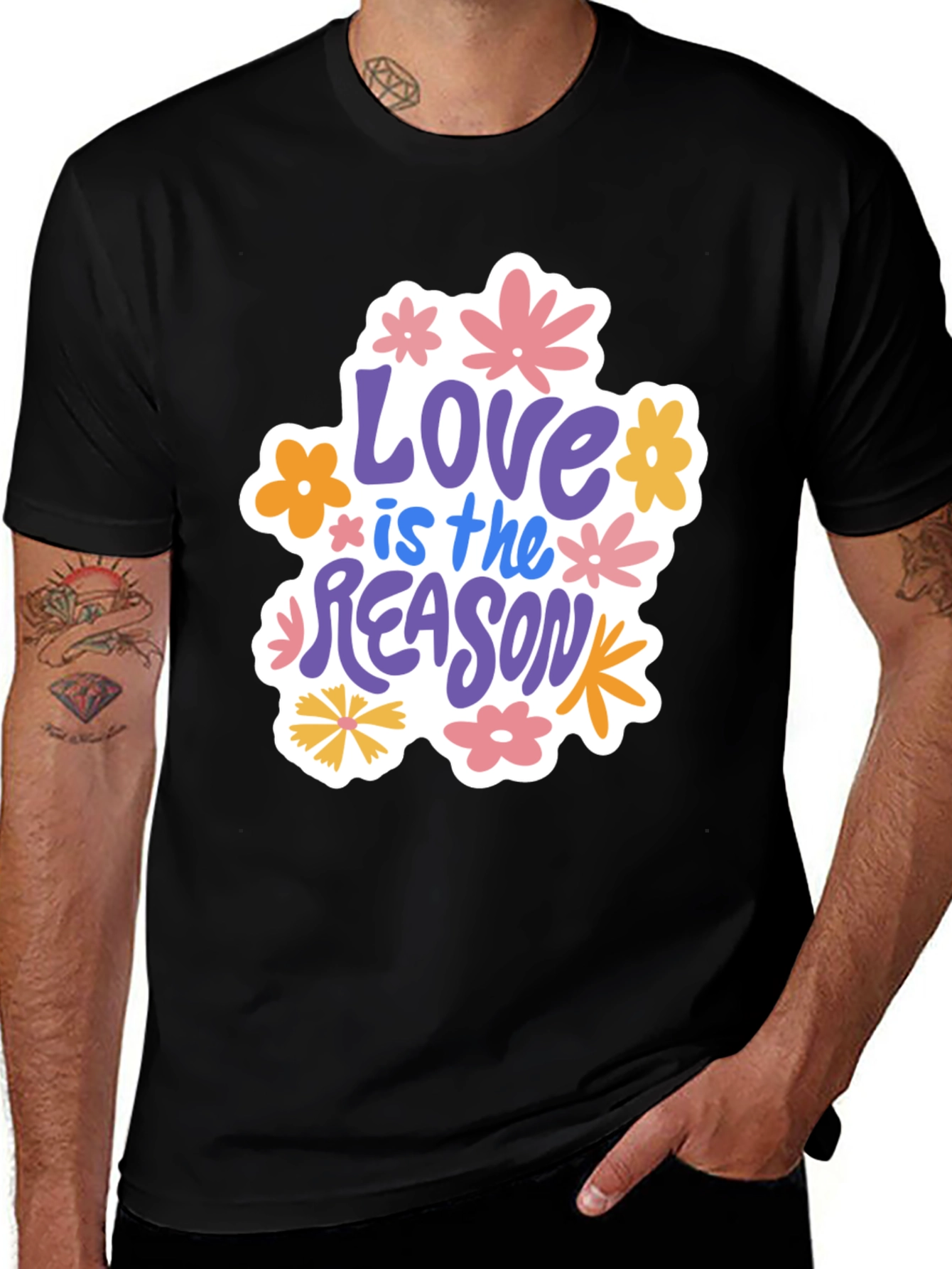 Variant 22 of Love is the Reason Floral Graphic T-Shirt
