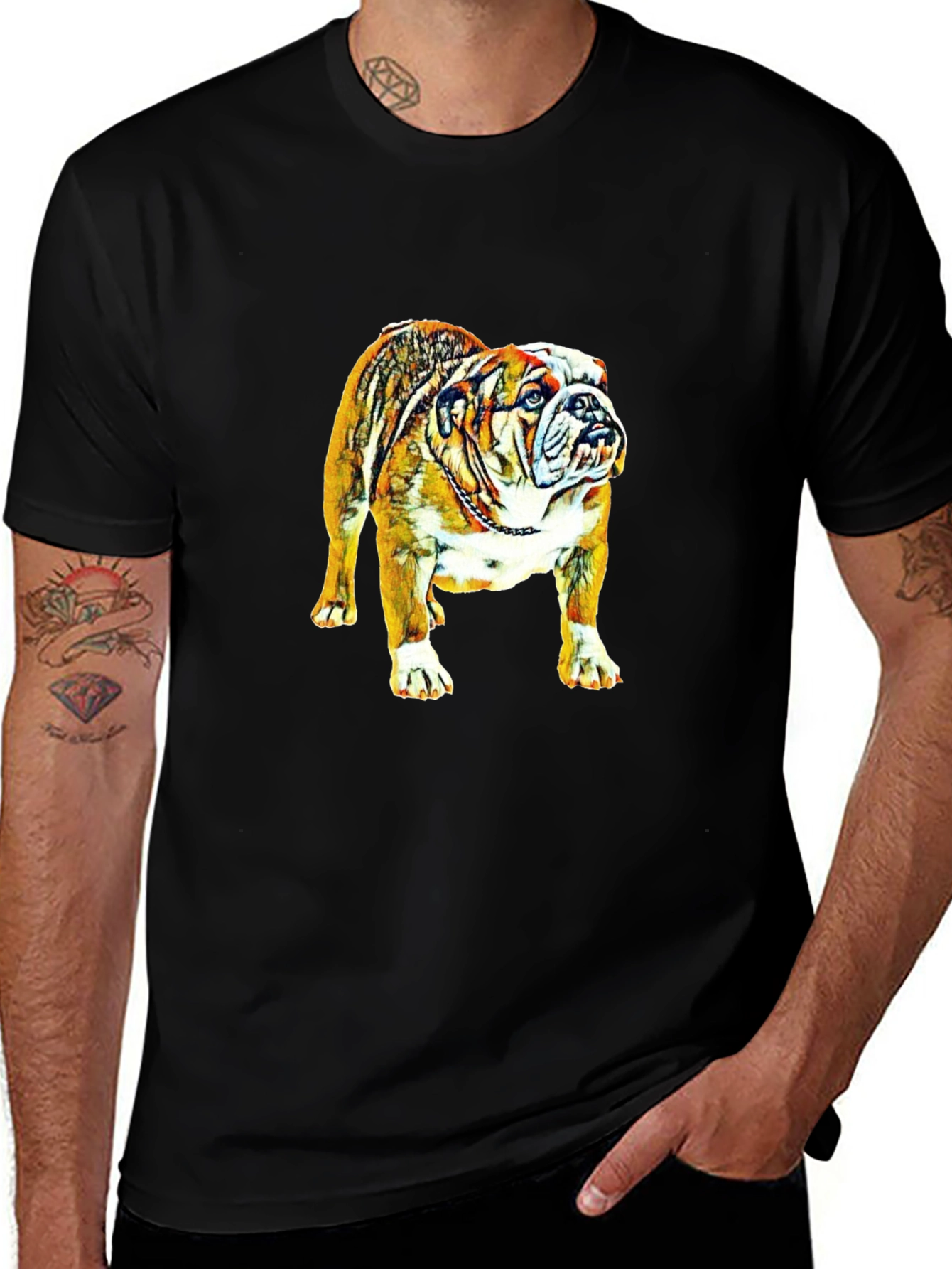 Variant 22 of Bulldog Graphic Print Men's T-Shirt