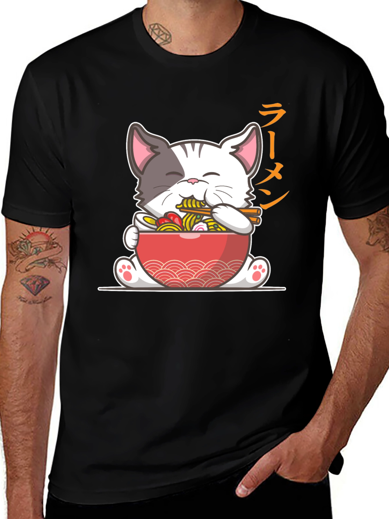 Variant 18 of Ramen Cat T-Shirt - Cute Kawaii Anime Style