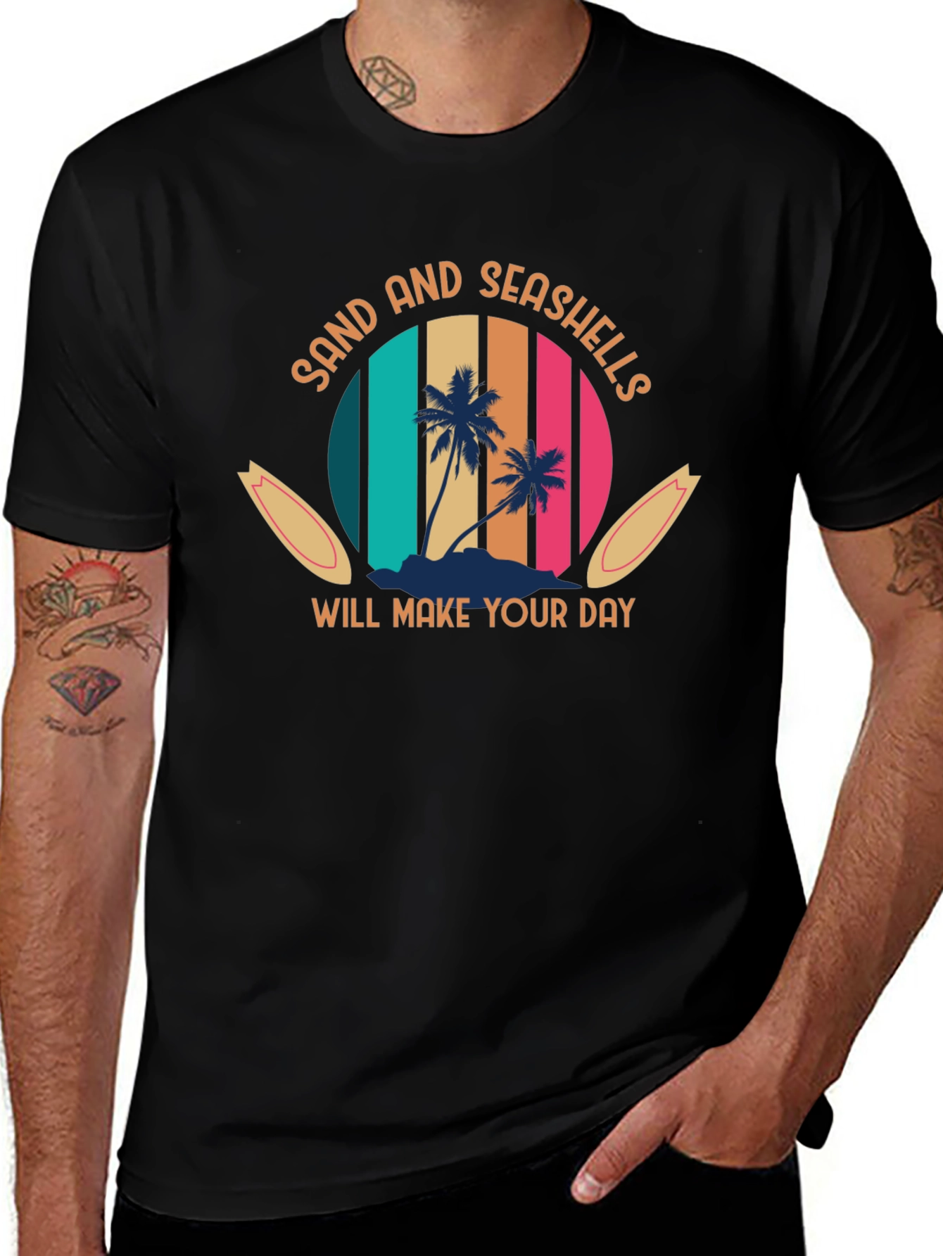 Variant 2 of Sand and Seashells T-Shirt - Beach Vibes
