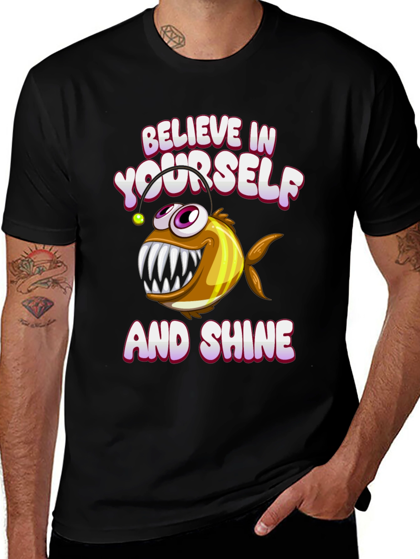Variant 16 of Believe in Yourself Angler Fish Graphic Tee