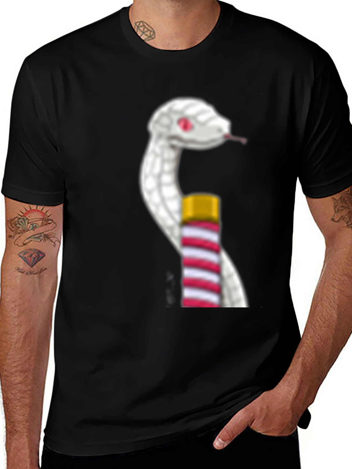 Variant 28 of Snake & Staff T-Shirt - Stylish Graphic Tee