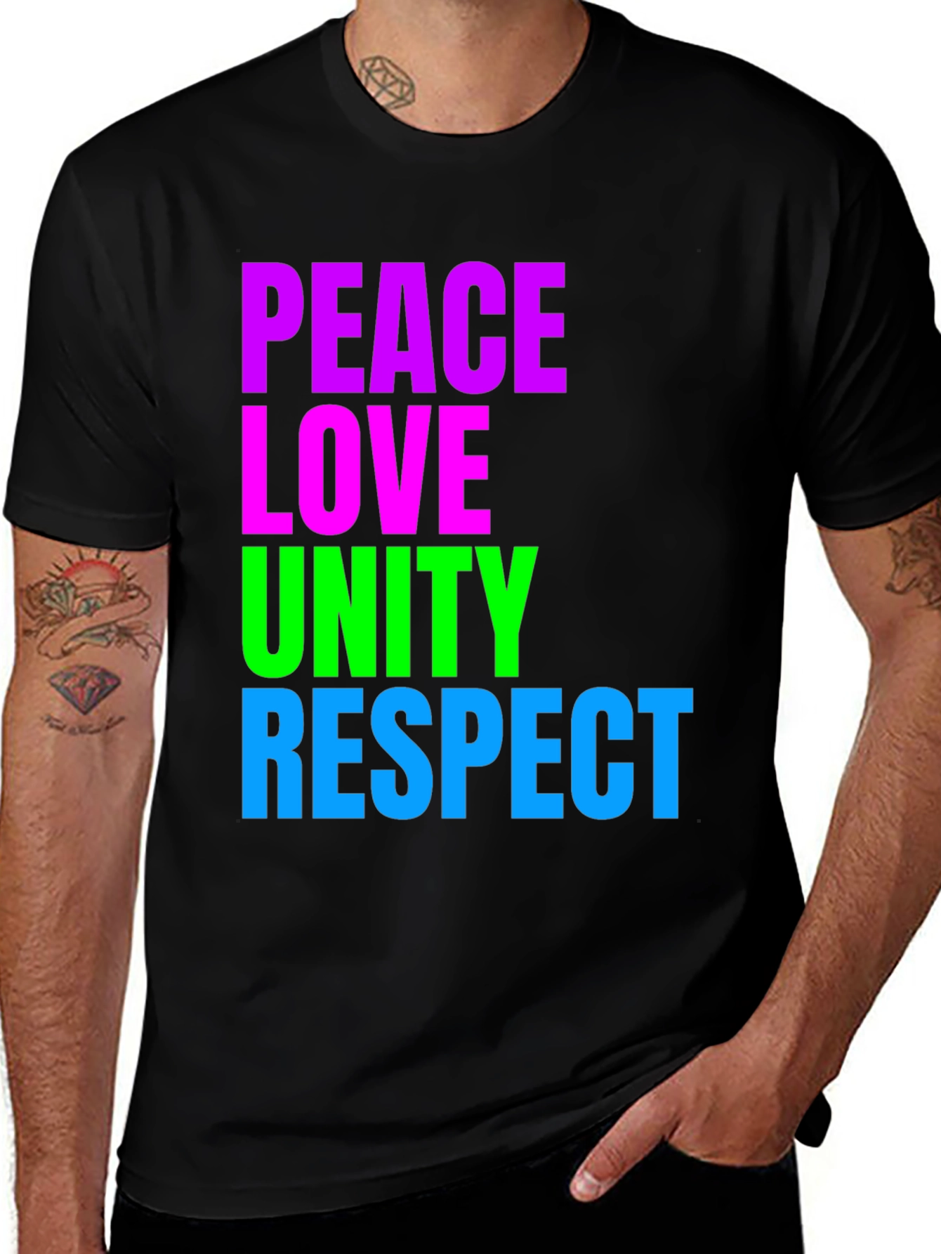 Variant 8 of Peace Love Unity Respect Graphic T-Shirt