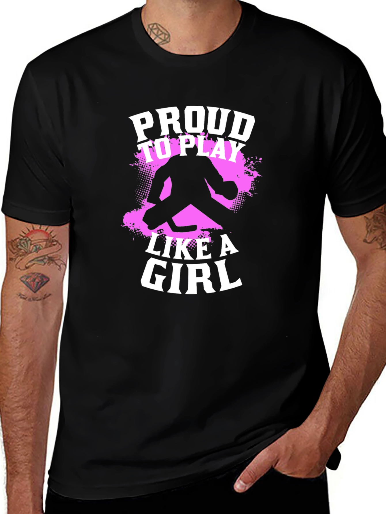 Variant 27 of Proud to Play Like a Girl Hockey Graphic T-Shirt