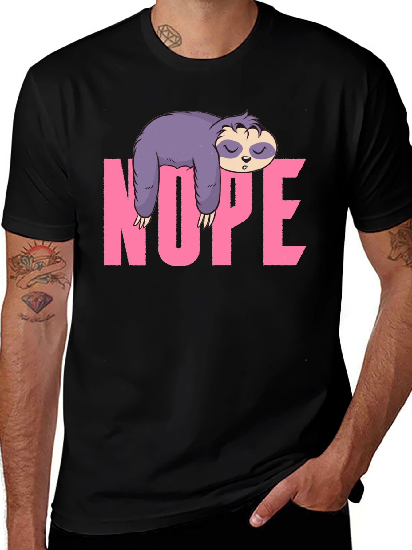 Variant 3 of Nope Sloth Graphic Tee - Funny Lazy Sloth T-Shirt