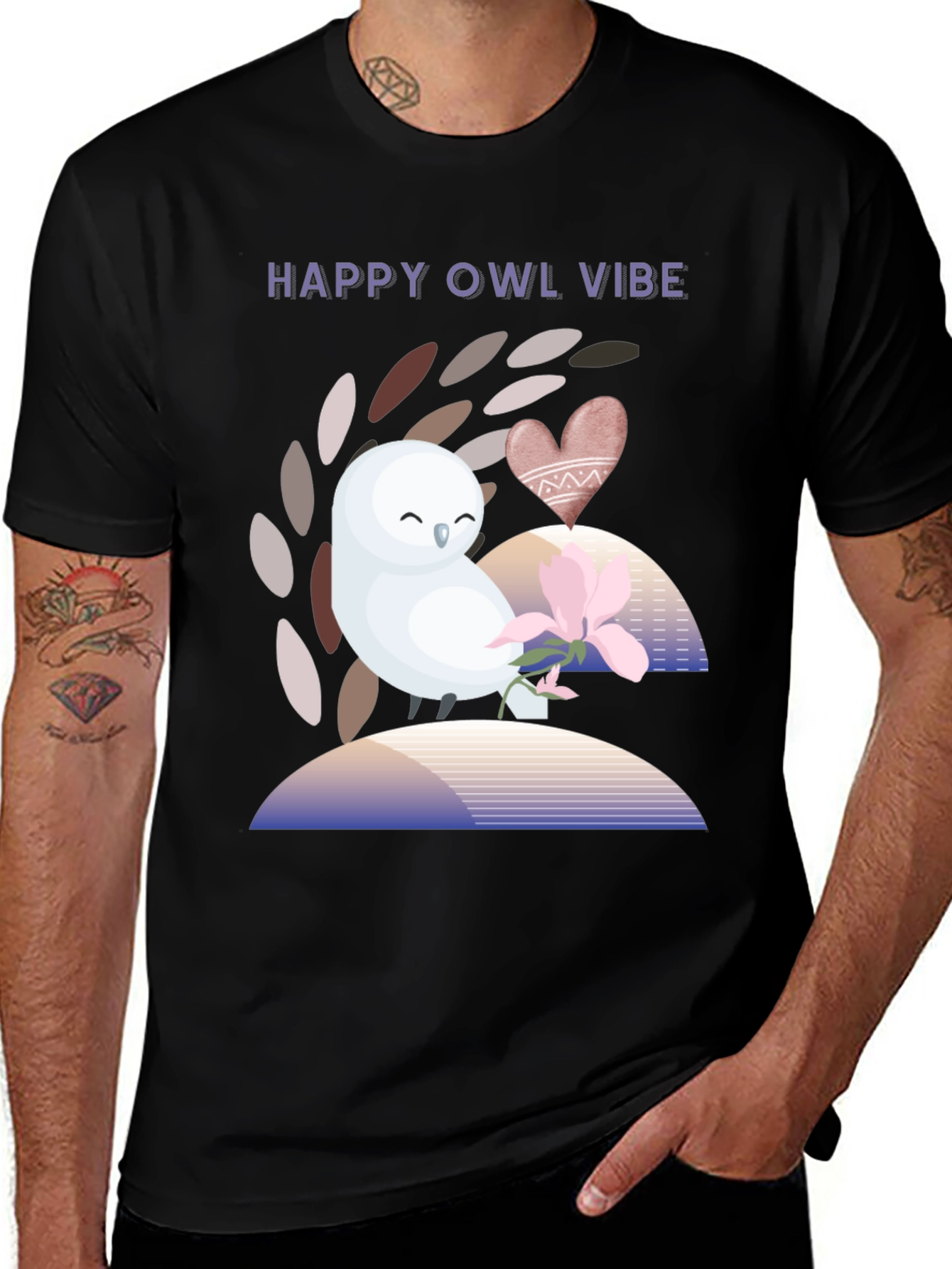 Happy Owl Vibe Graphic T-Shirt