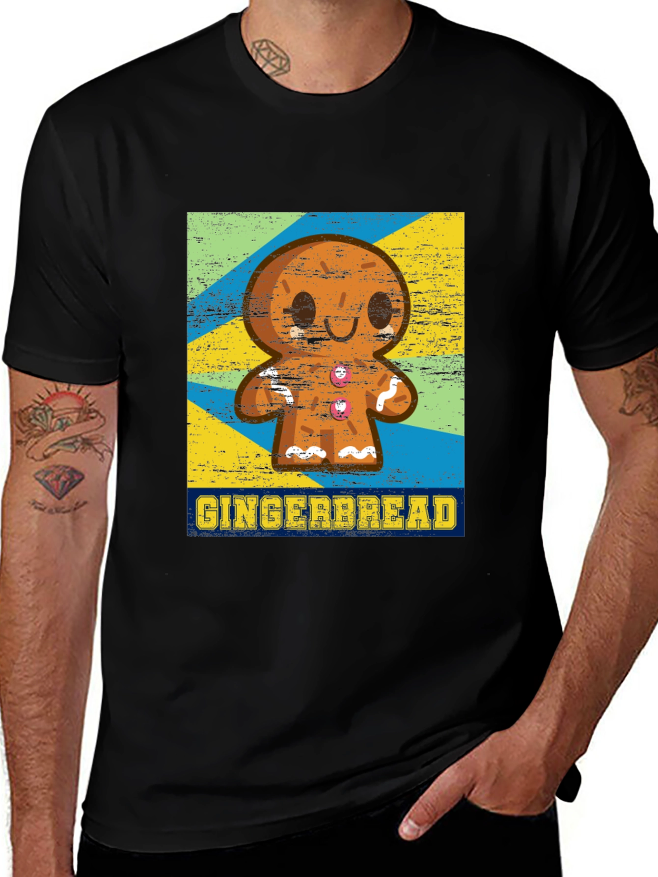 Variant 17 of Gingerbread Man Graphic Tee - Festive Holiday Style
