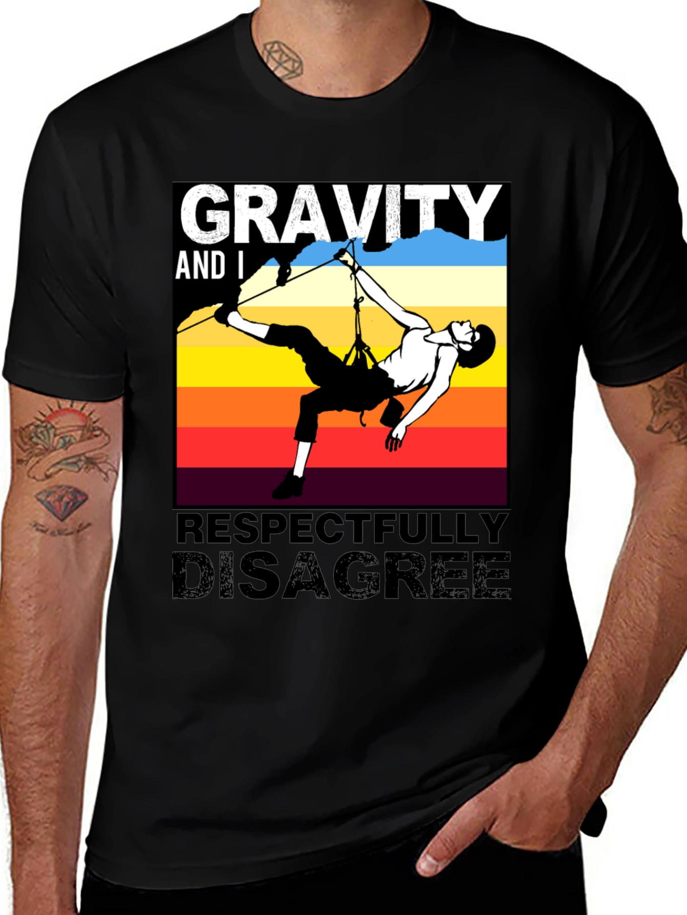 Variant 21 of Gravity Disagree Climber T-Shirt - Black