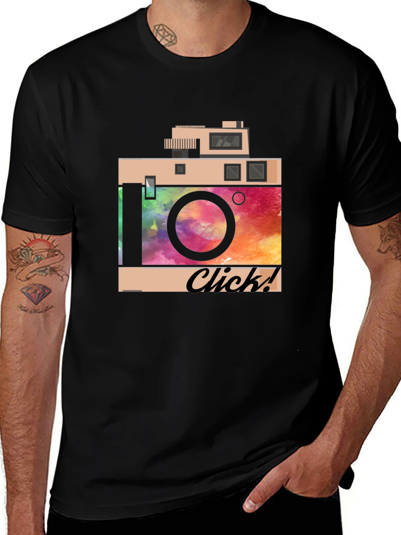 Variant 12 of Retro Camera Graphic Tee - Click!