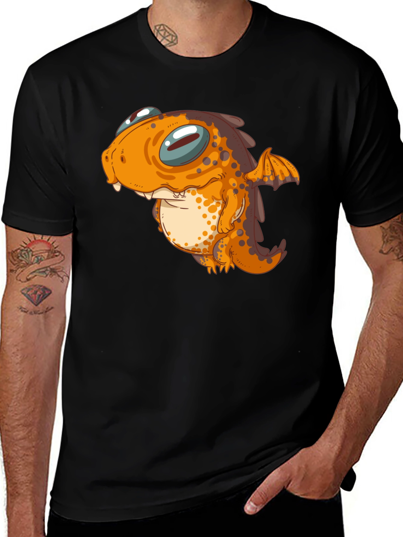 Variant 27 of Cute Dragon Graphic Tee - Black Unisex T-Shirt
