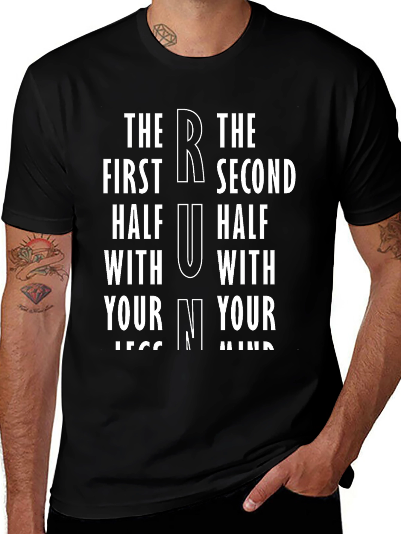 Variant 16 of Funny Running T-Shirt - The First Half With Your Legs