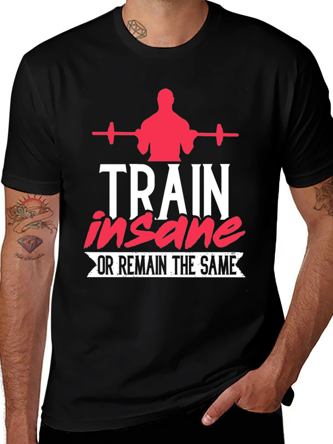 Variant 10 of Train Insane T-Shirt - Gym Workout Motivation