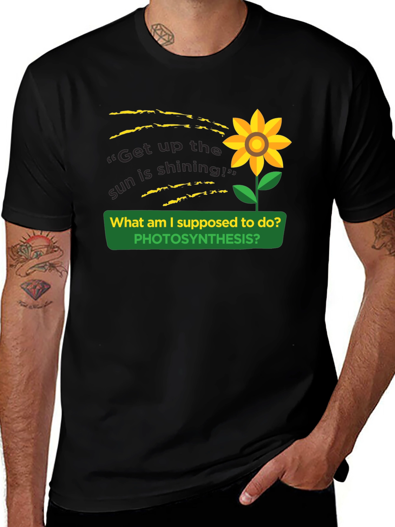 Variant 17 of Photosynthesis Sunflower Graphic T-Shirt