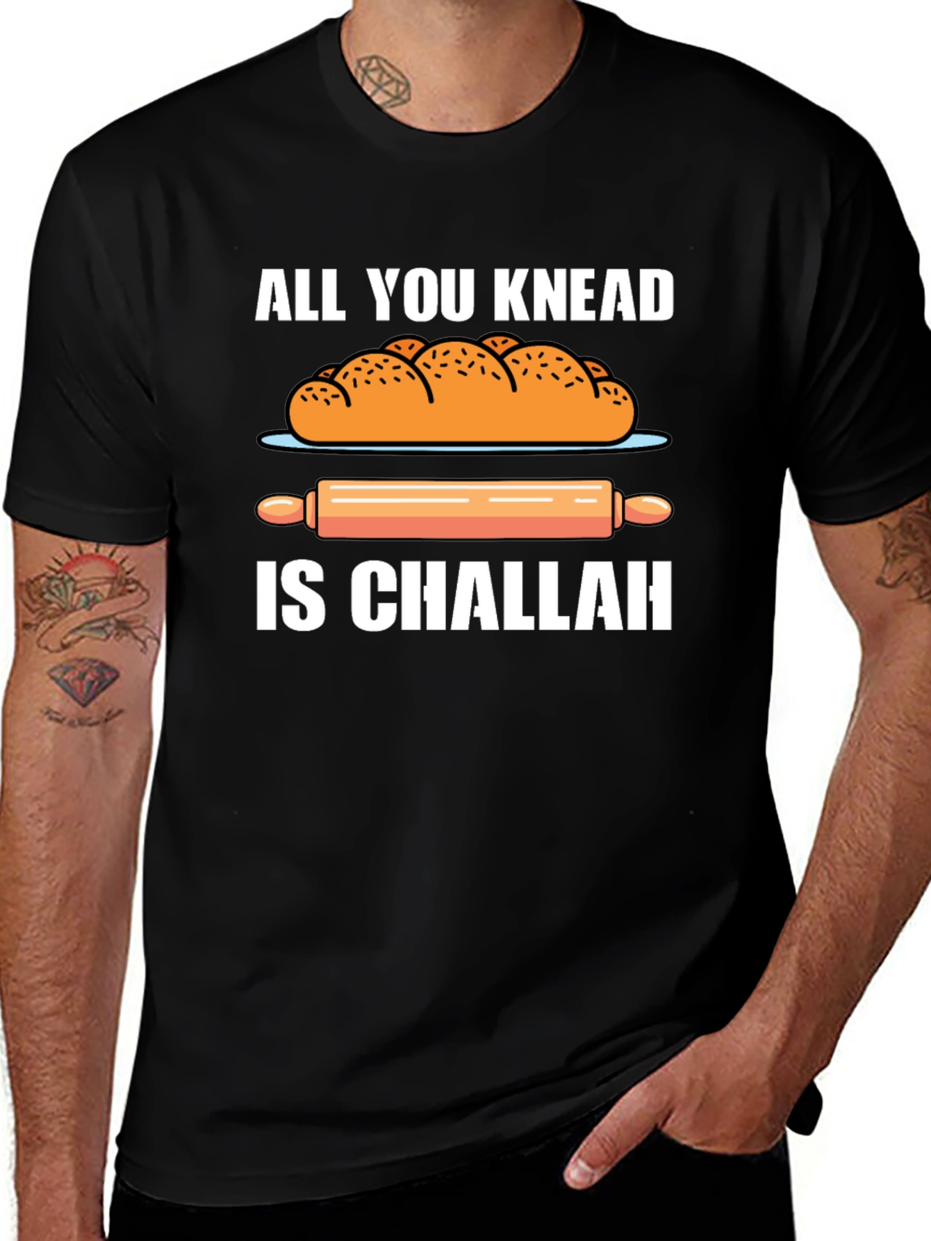 Variant 14 of Knead Challah T-Shirt: Funny Baker's Tee