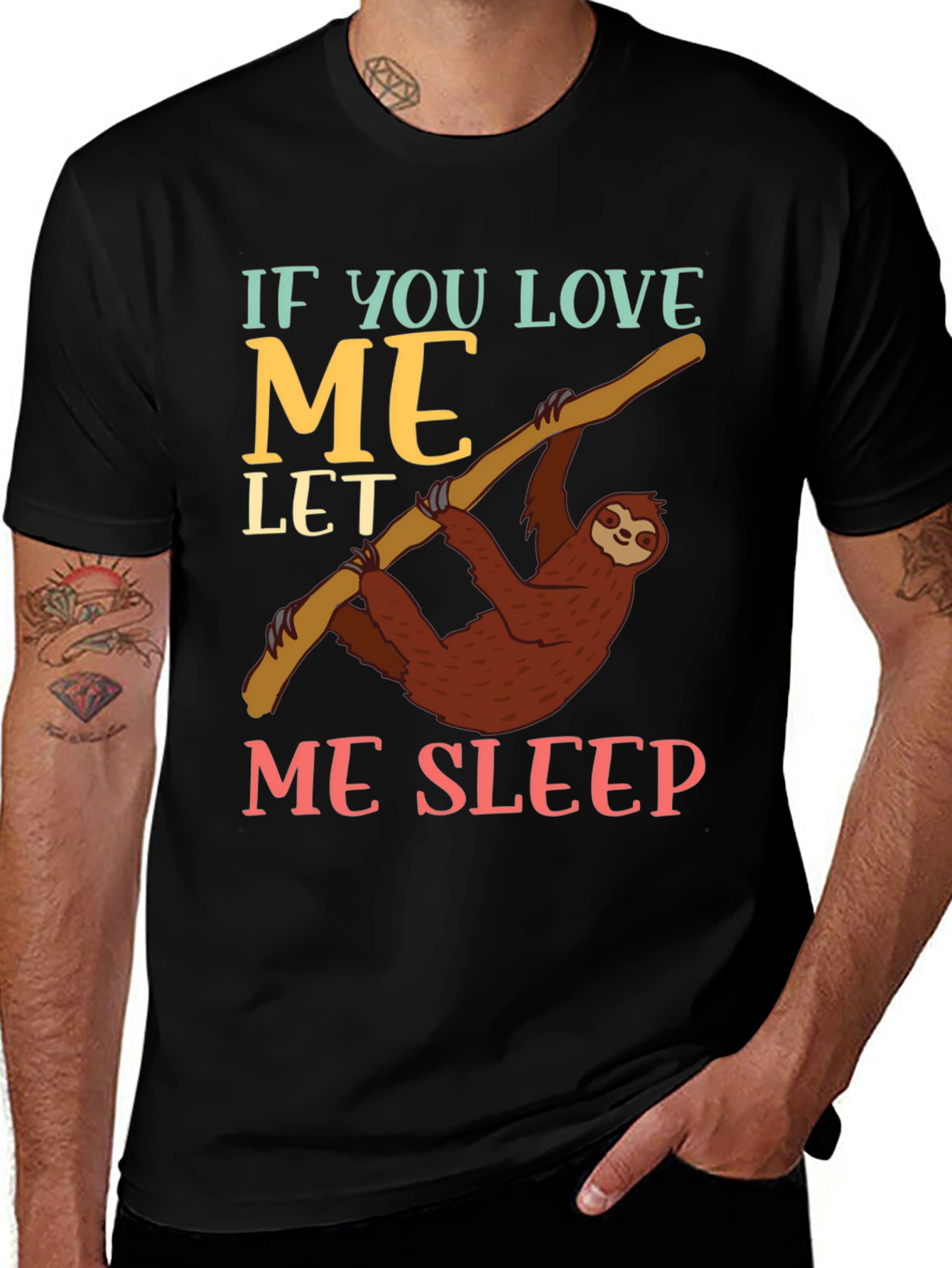 Variant 12 of Funny Sloth 'Let Me Sleep' Graphic T-Shirt
