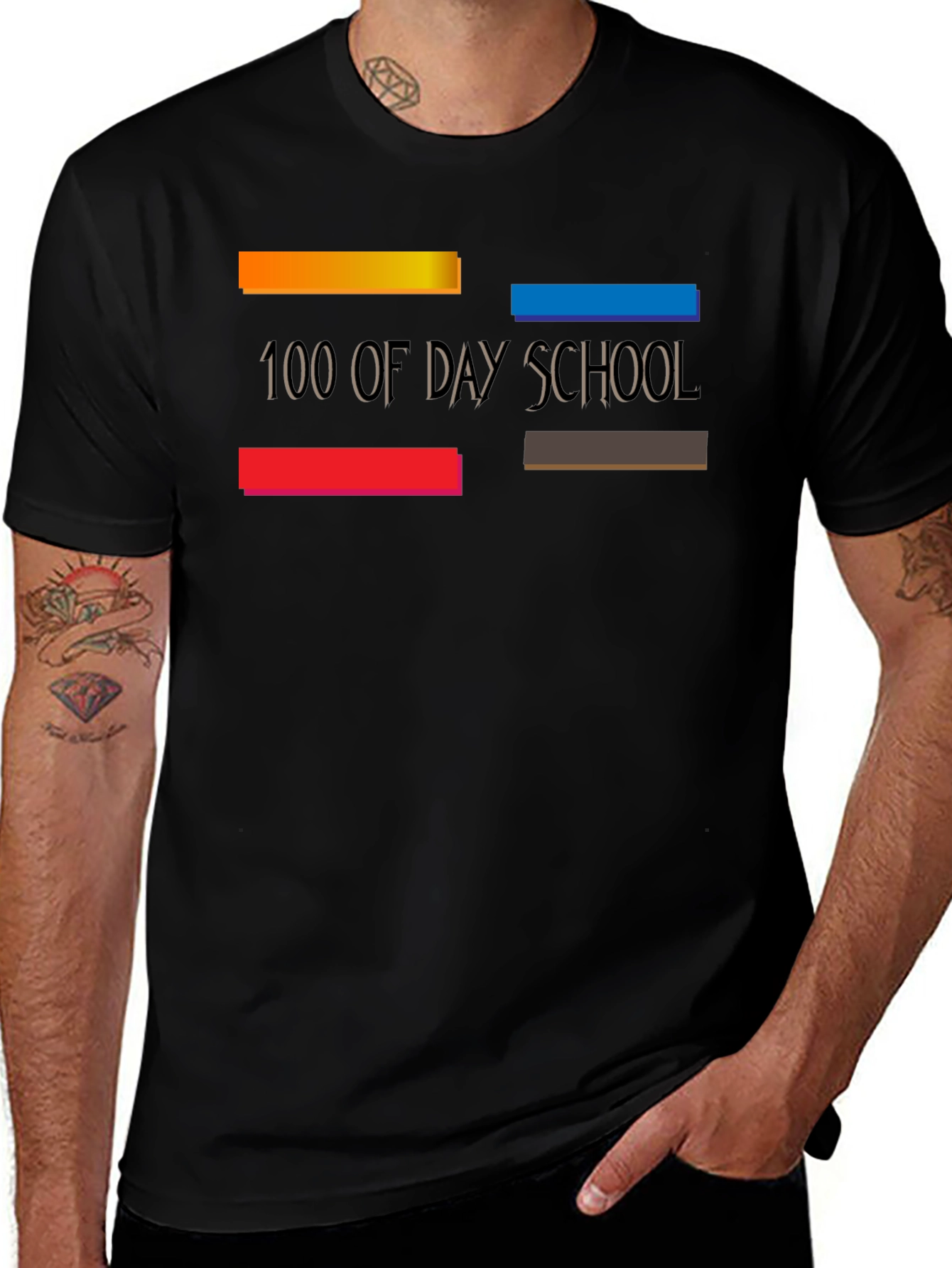 Variant 6 of 100 Days of Day School Black T-Shirt