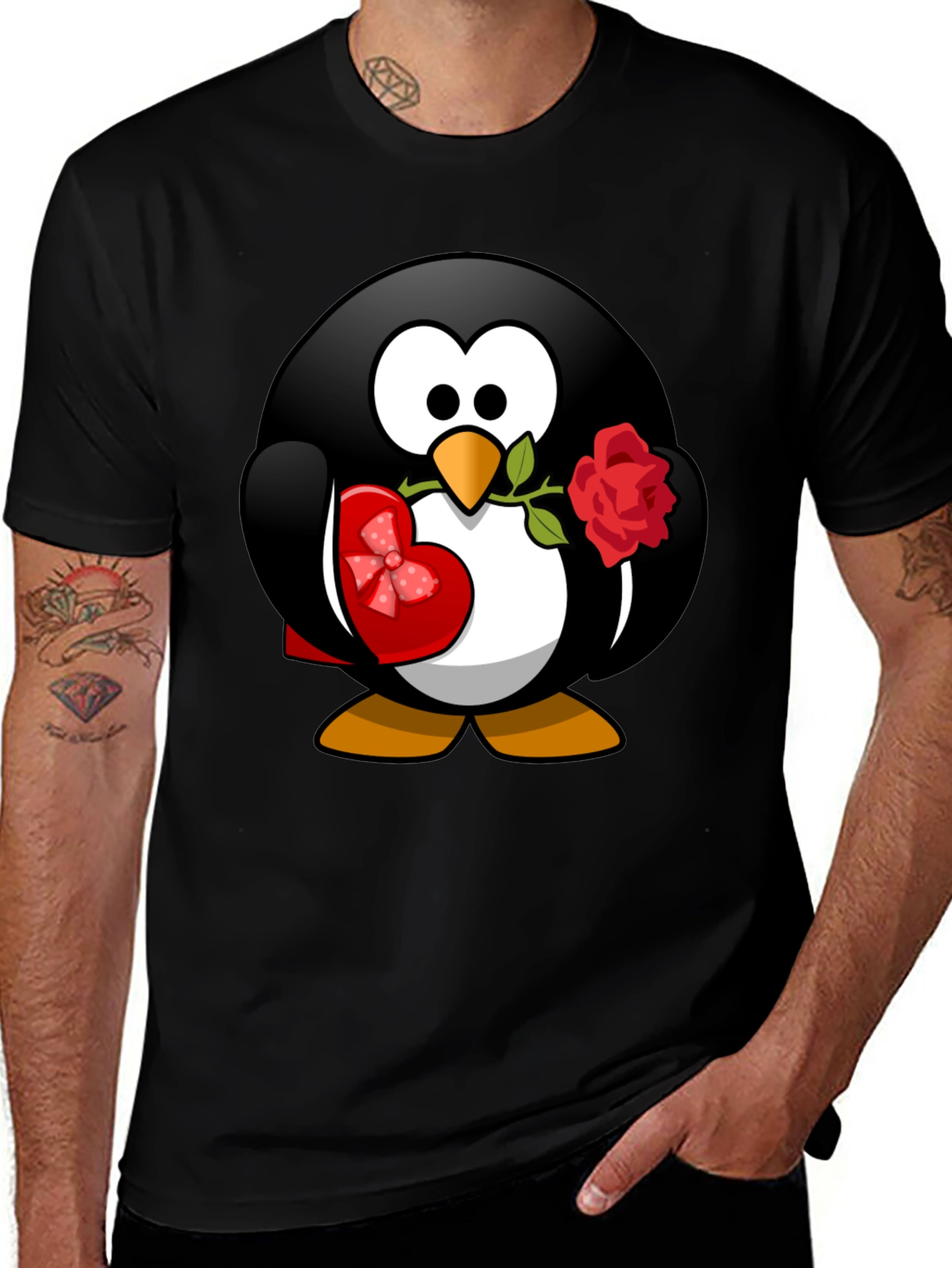 Variant 6 of Penguin Love T-Shirt - Valentine's Day Gift