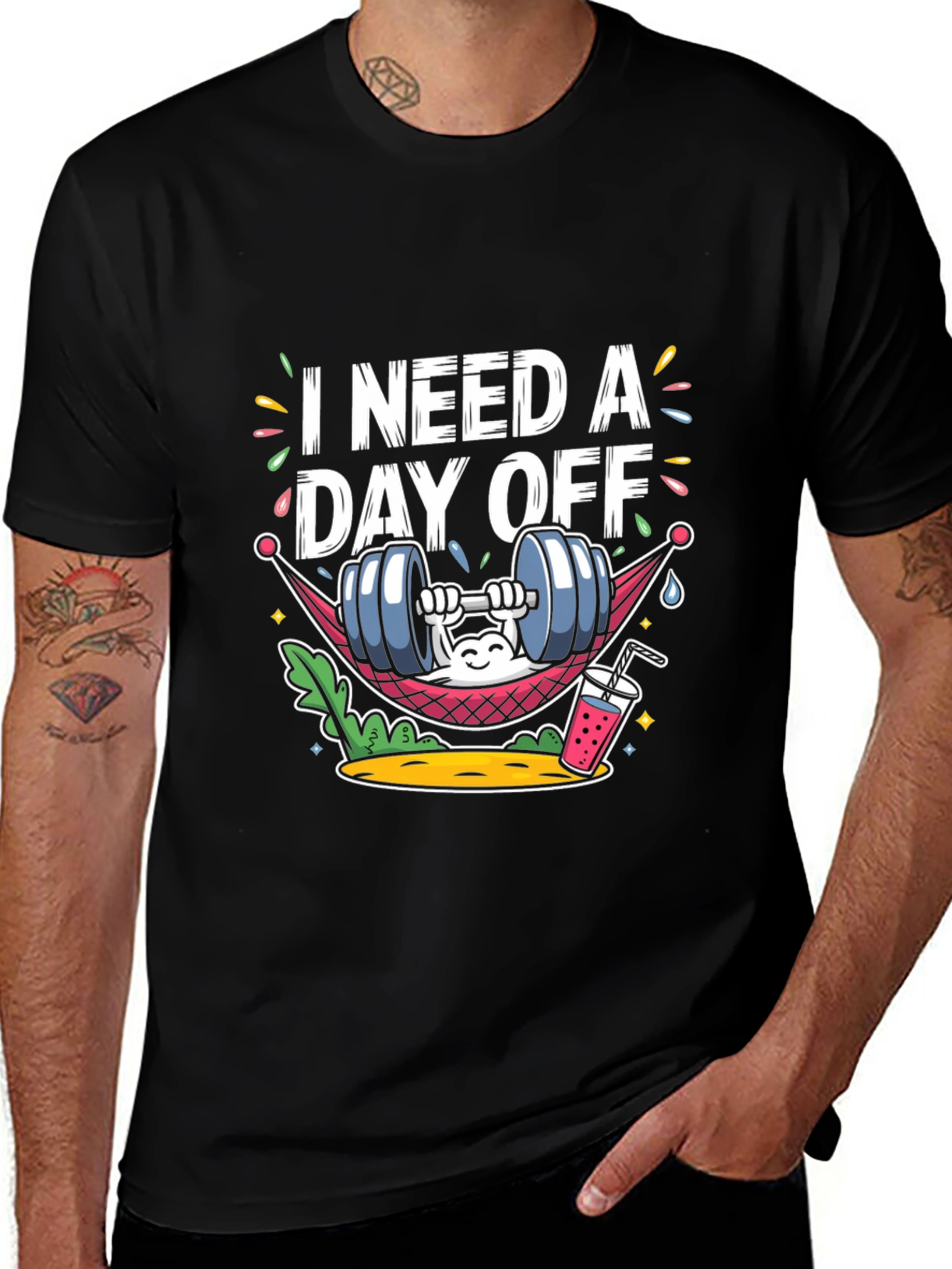 Variant 25 of I Need A Day Off Graphic Tee - Funny Workout Shirt