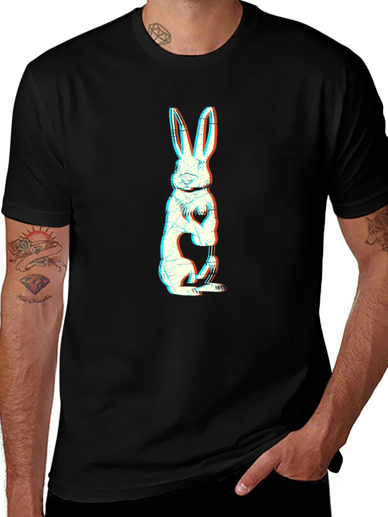 Variant 21 of Black Rabbit Graphic Tee - Stylish Comfort