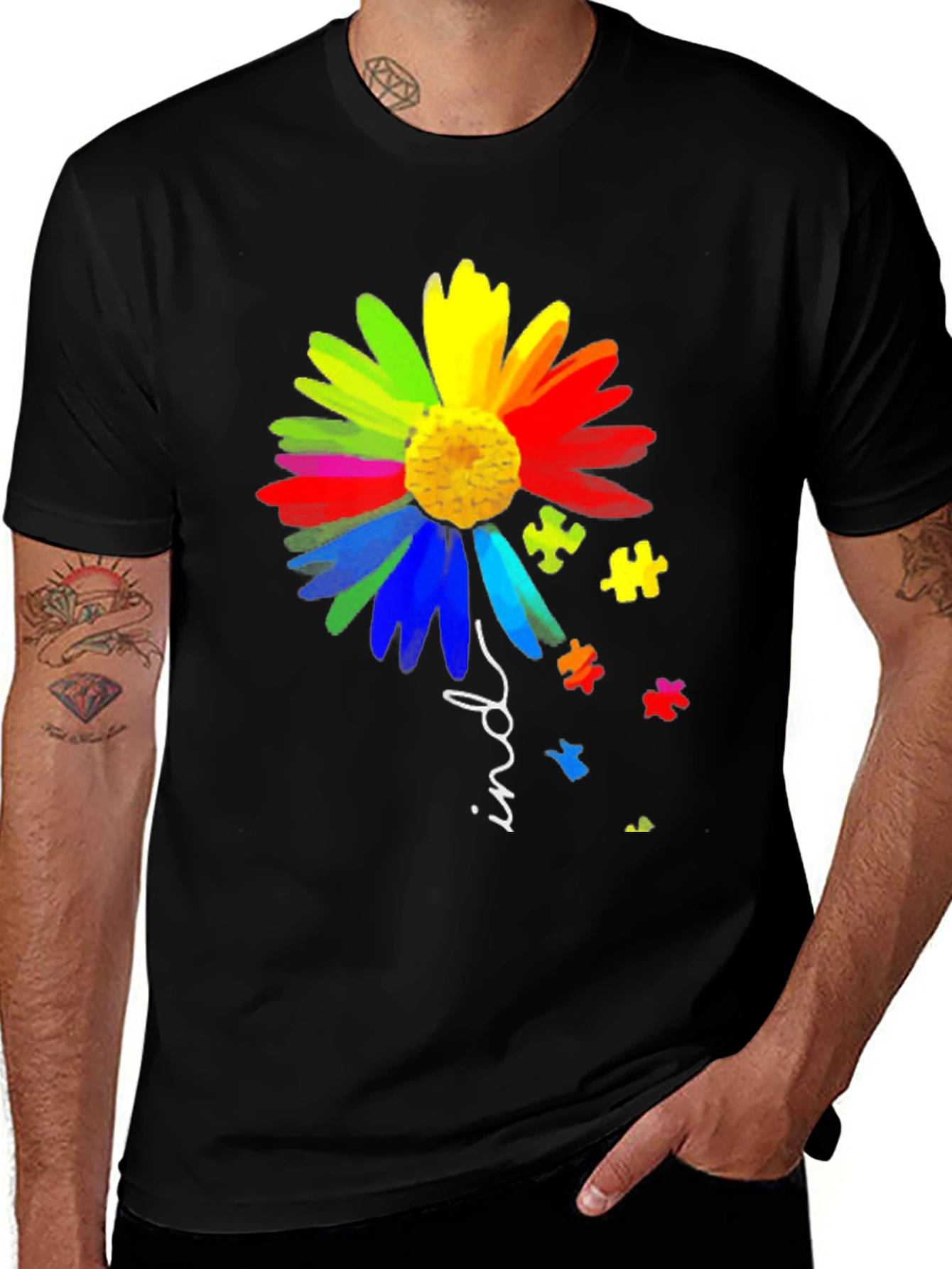Variant 14 of Autism Awareness Kind Flower Graphic Tee