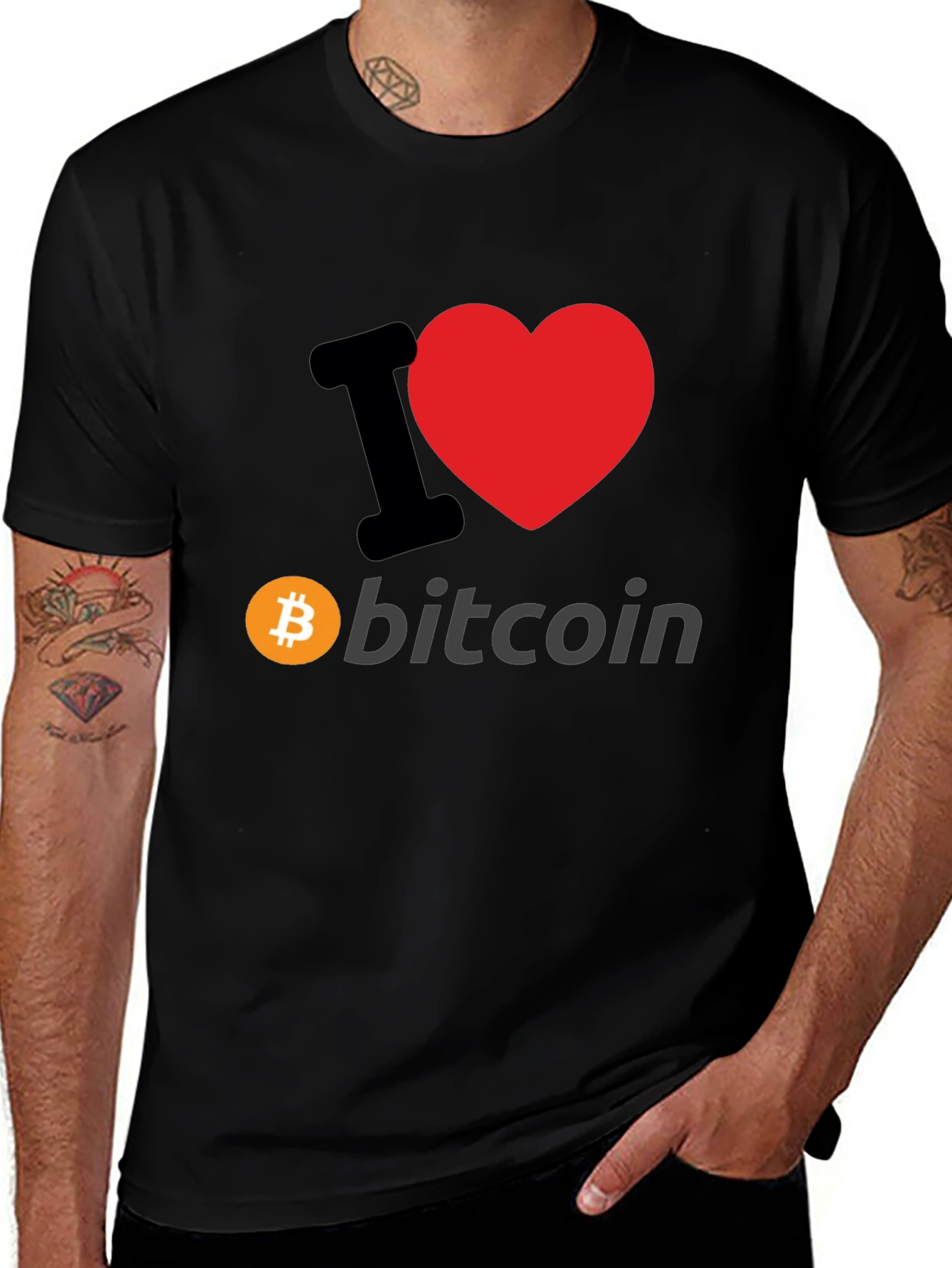 I Heart Bitcoin Graphic T-Shirt - Crypto Fan Apparel