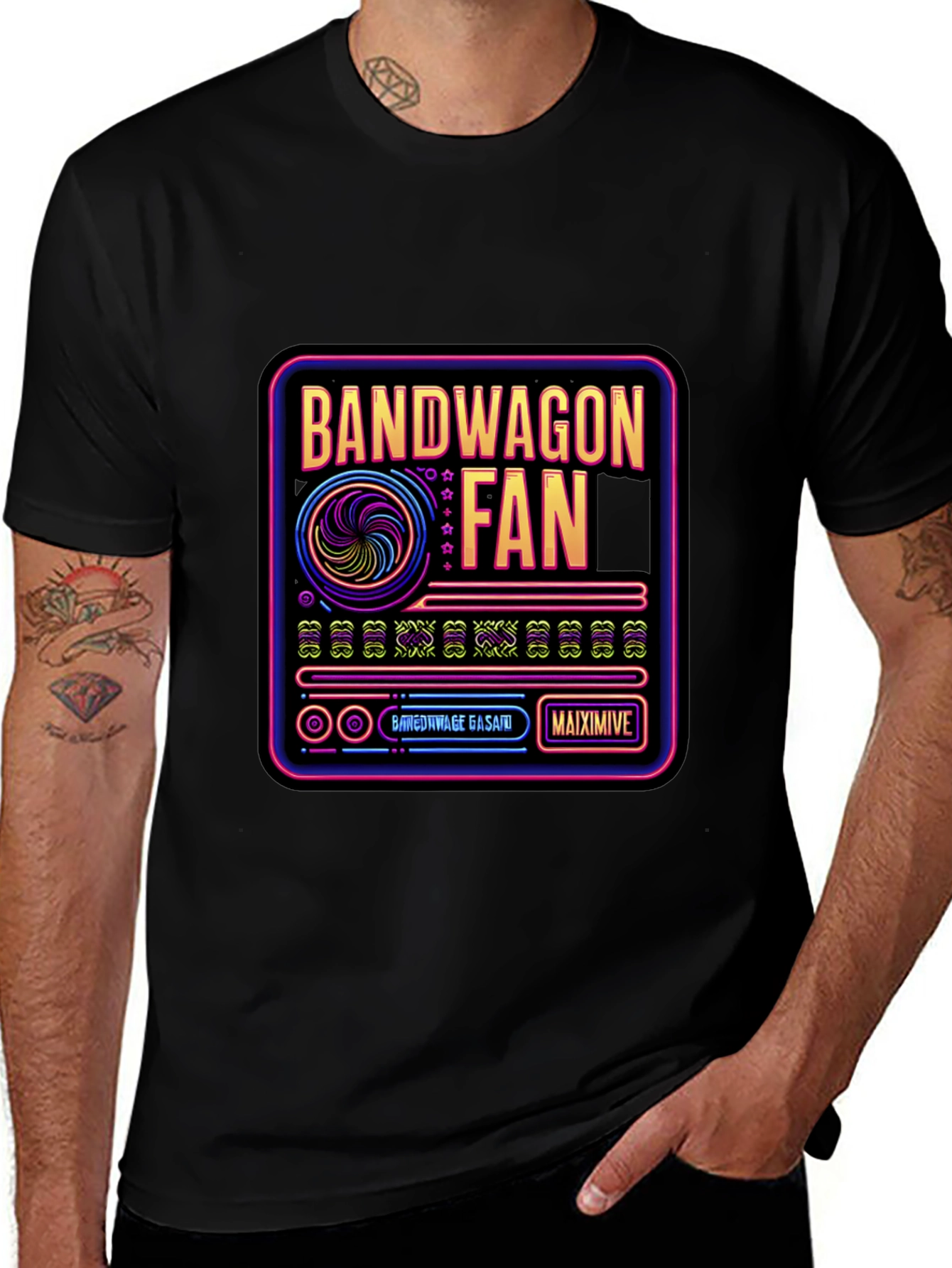Variant 16 of Bandwagon Fan Graphic Tee - Retro Style