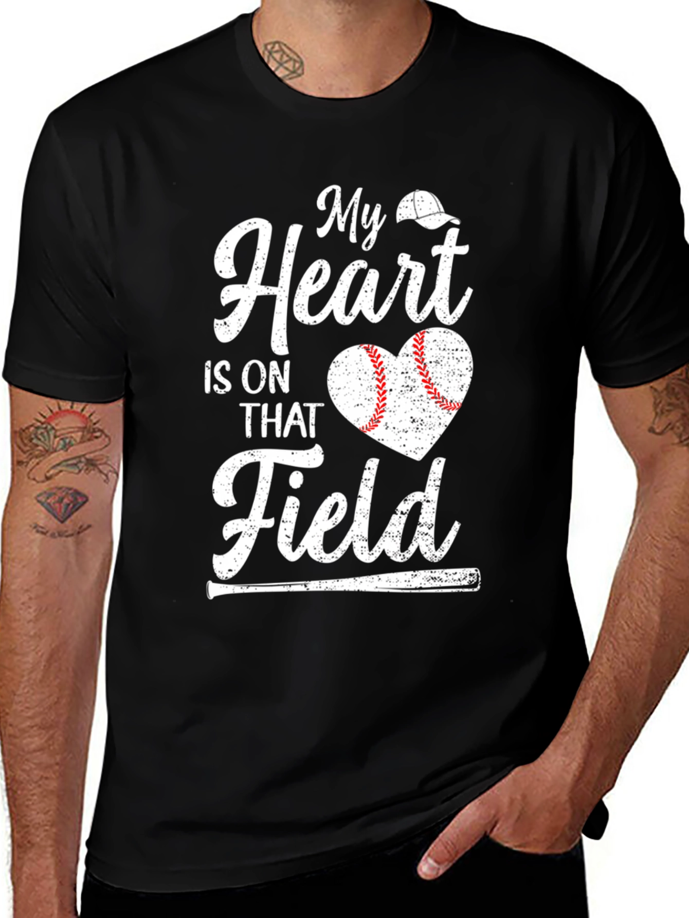 Variant 11 of Baseball Heart Field T-Shirt