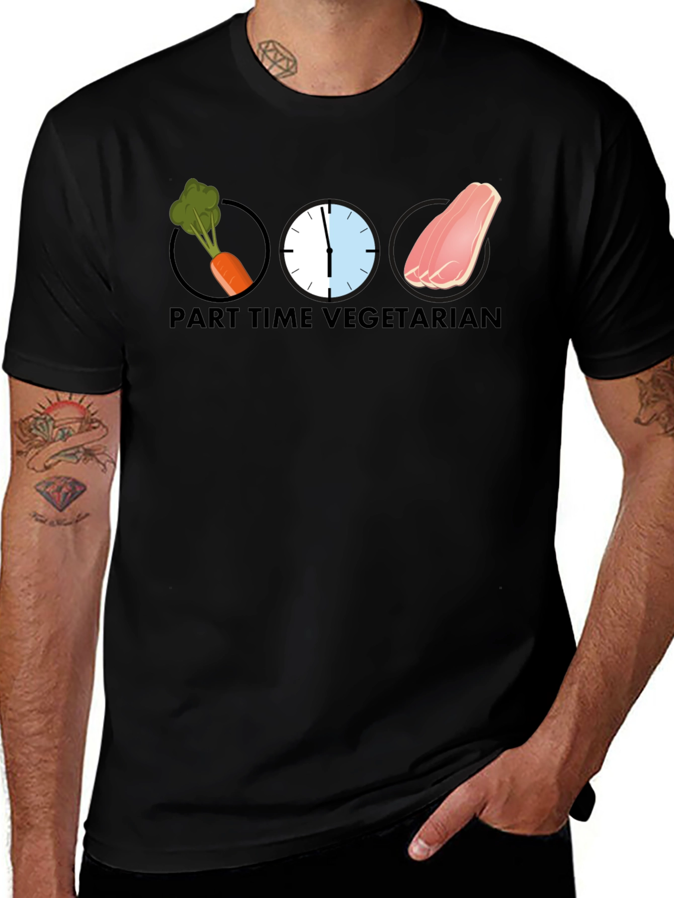Variant 4 of Part Time Vegetarian T-Shirt - Humorous Vegan Tee