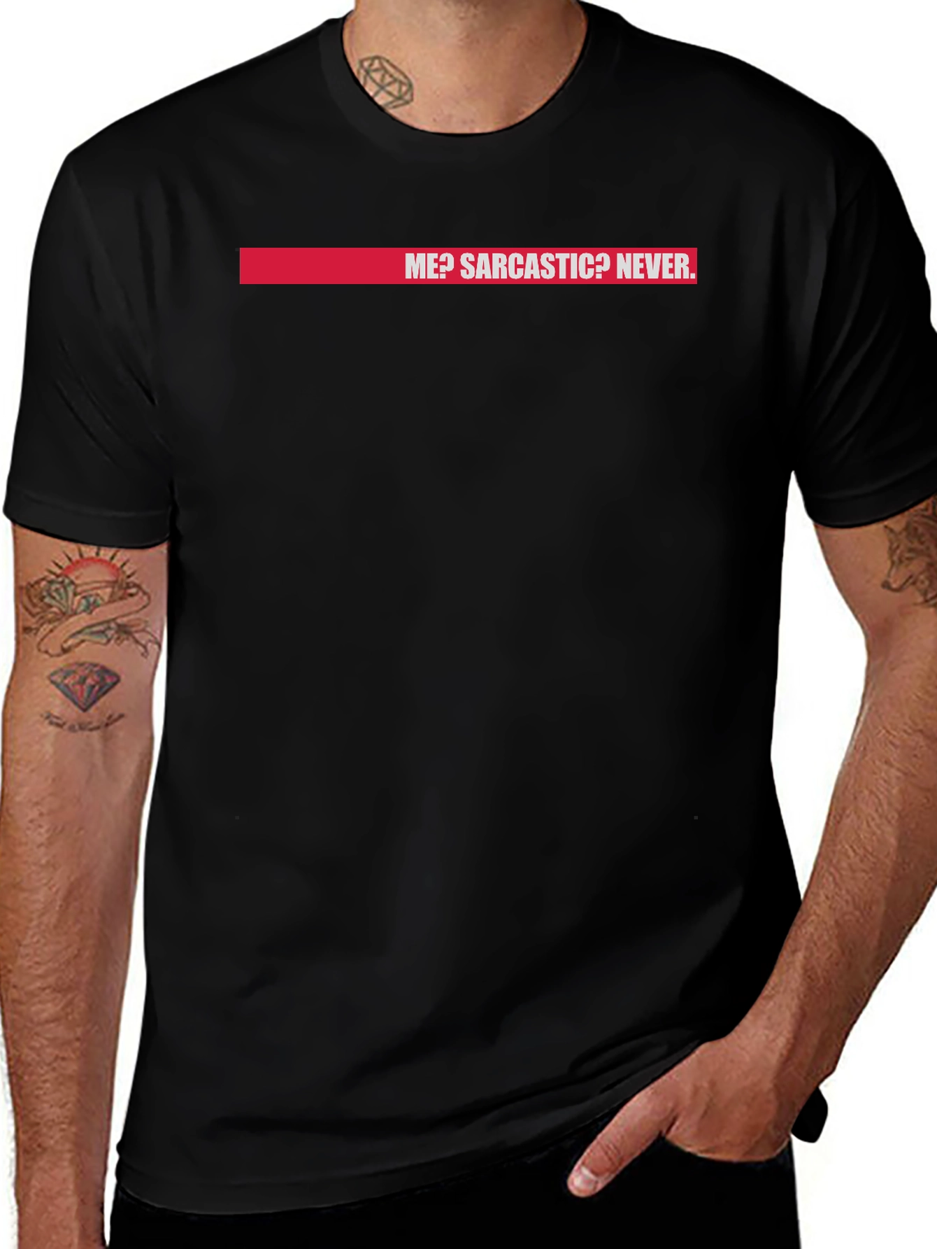 Variant 29 of Sarcastic Humor Tee - Black Crew Neck T-Shirt for Men