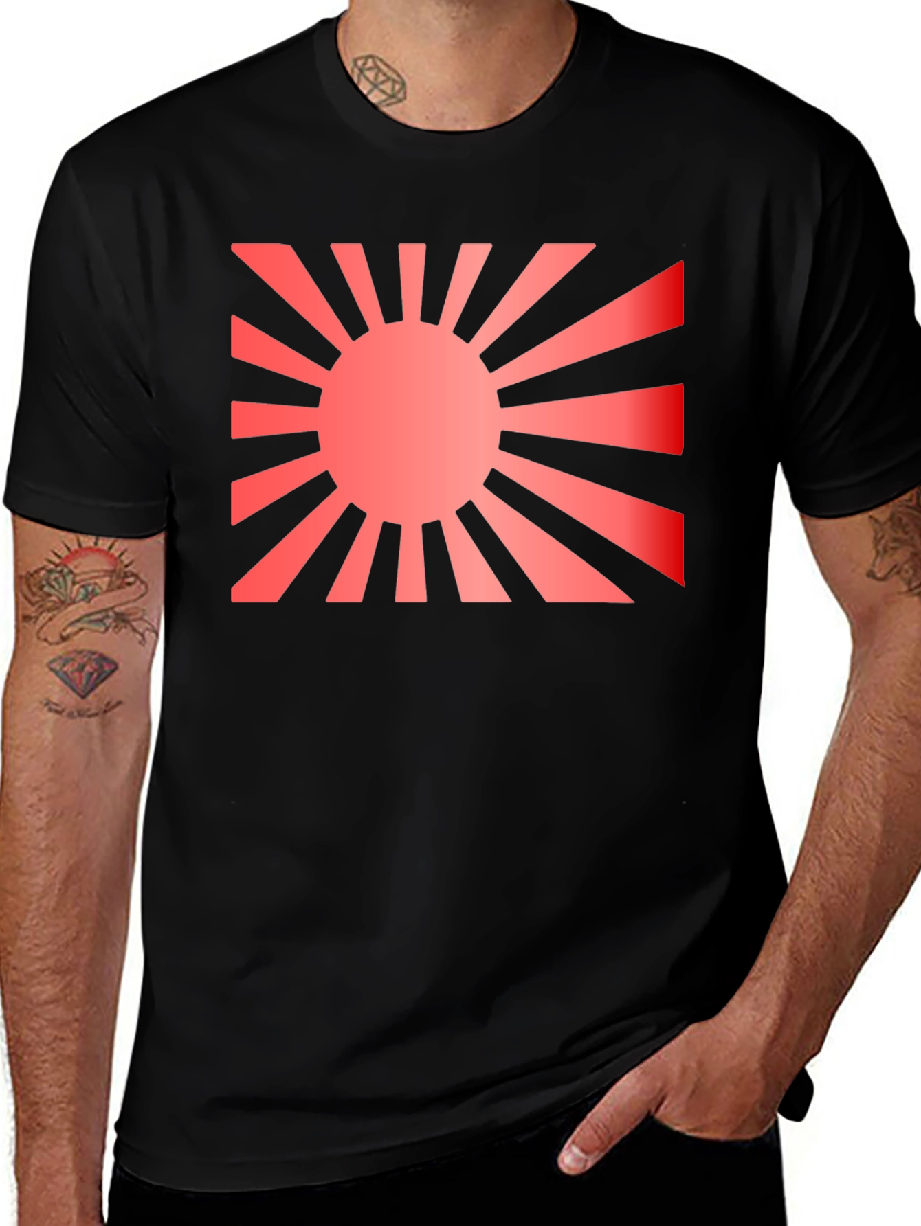 Variant 6 of Rising Sun Graphic Black T-Shirt